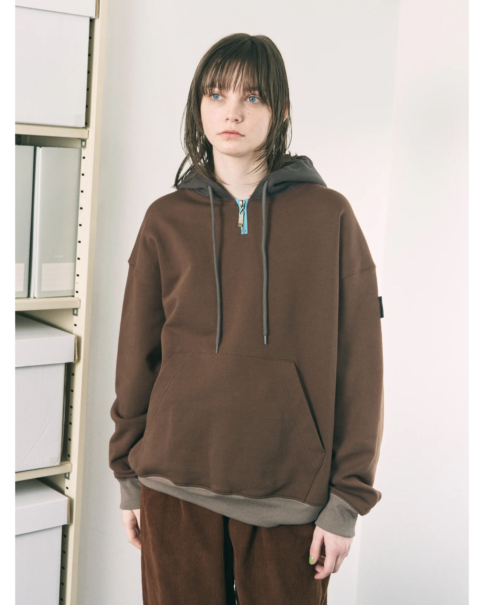 Mini Zip Hoodie / パーカー / ブラウン / PD-262-HCS-031