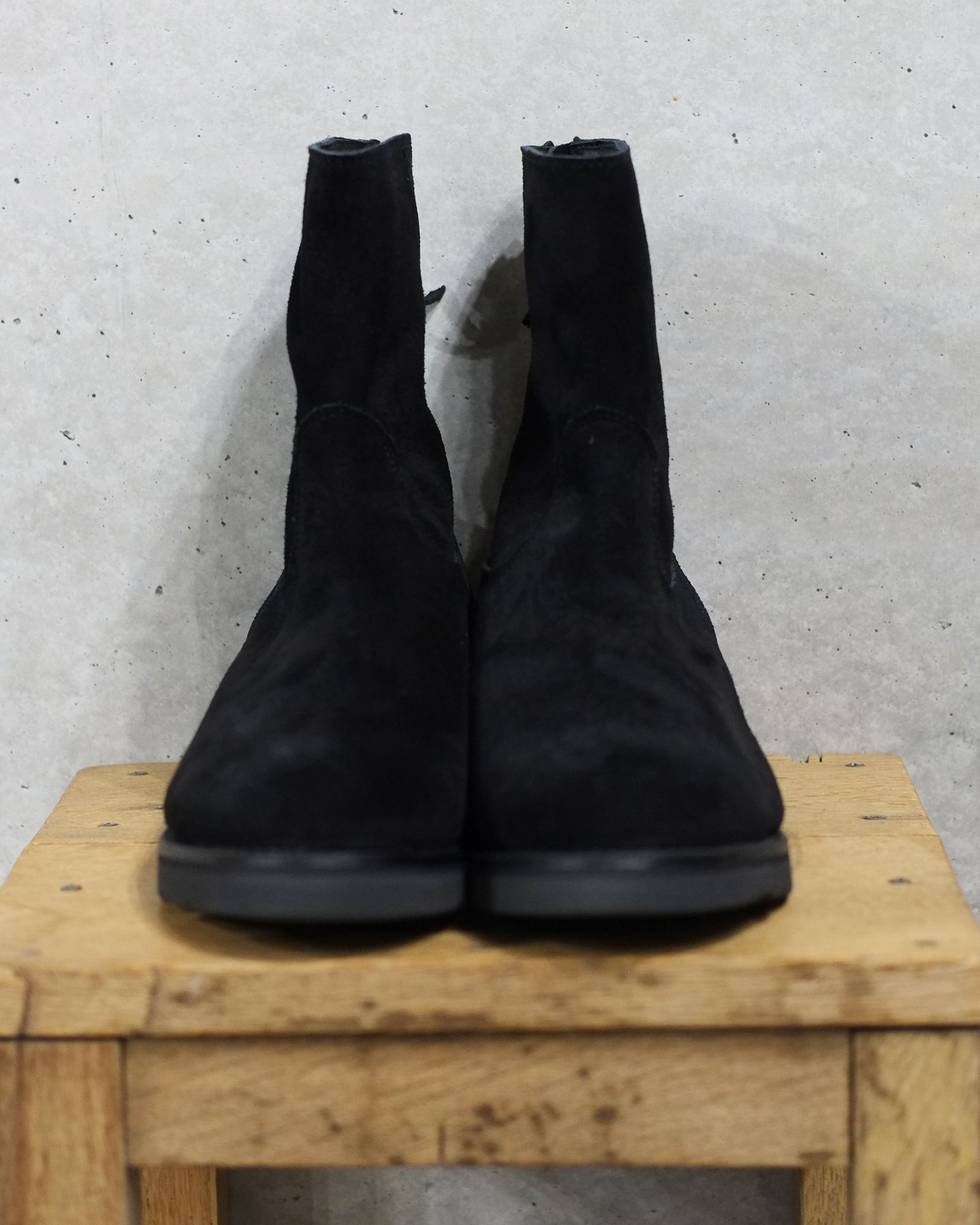 MINEDENIM - Suede Leather Back Zip Boots | fakejam