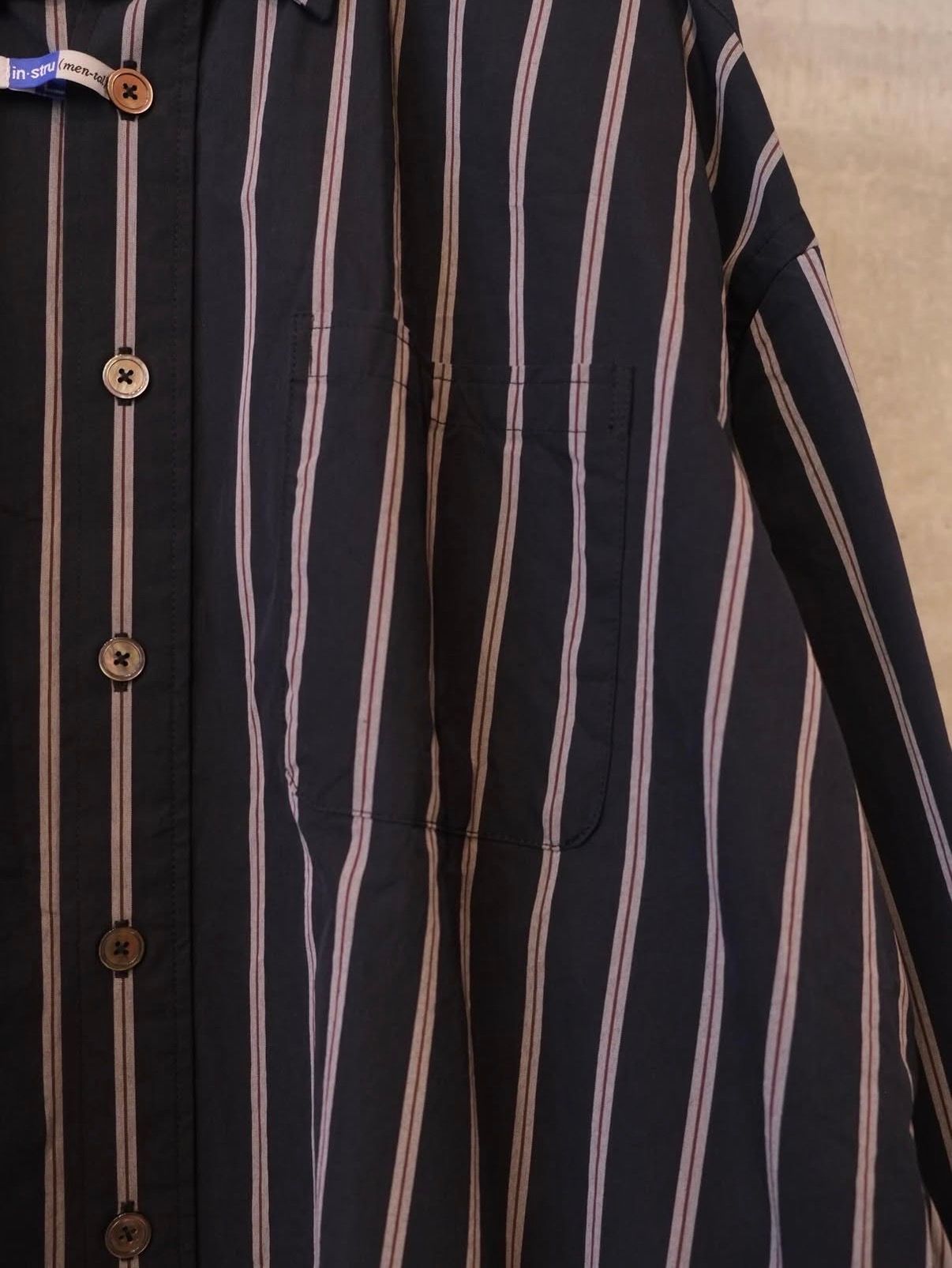 Cotton High Density Stripe Long-sleeve Shirt