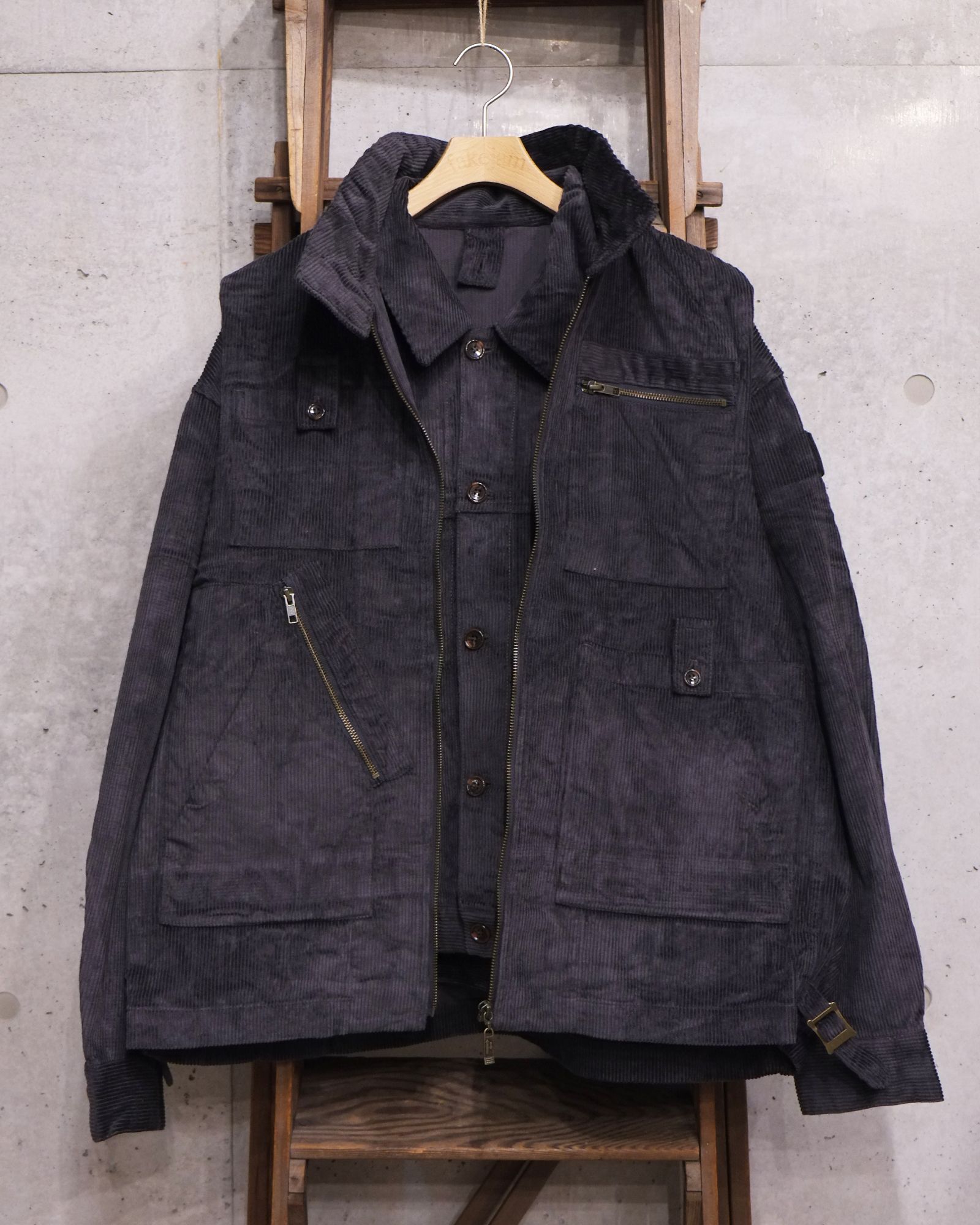 Double Cord Jacket / コーデュロイジャケット / チャコール / PD-262-JK-041