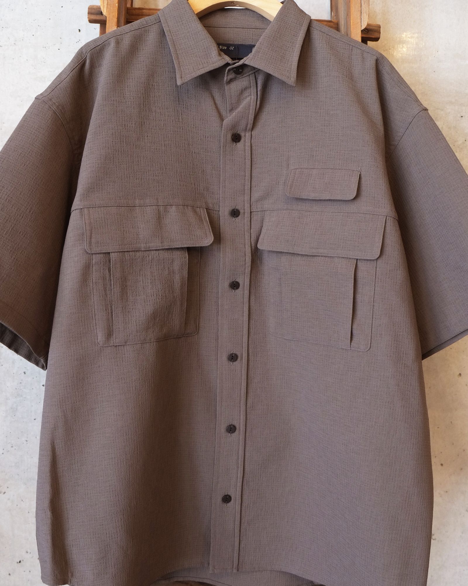 Breathable Linen Luggage S/S SH / ショートスリーブ シャツ / グレー / MW-SH26104