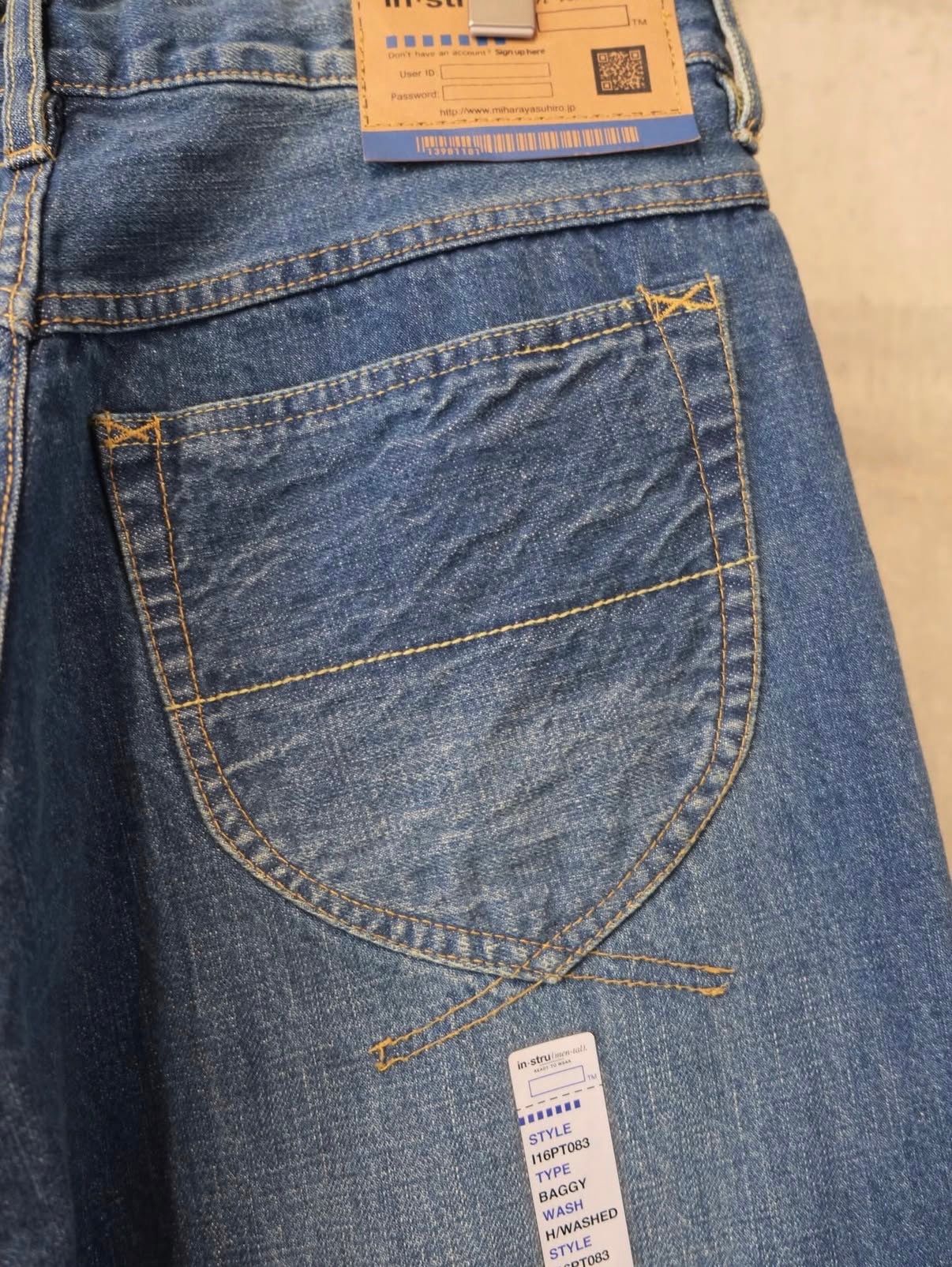 Hard Washed Selvage Denim Baggy Pants