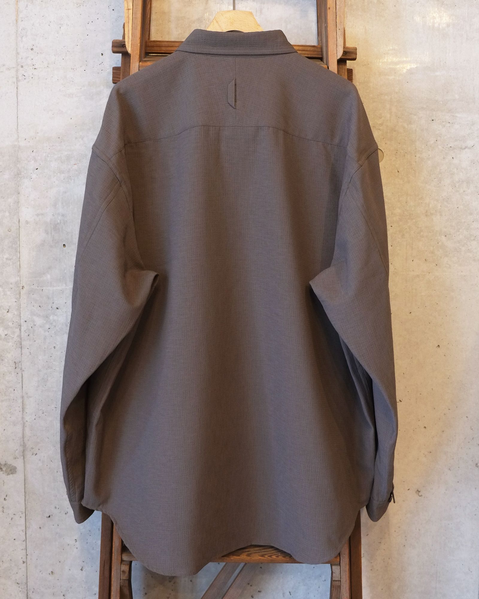 Breathable Linen Luggage L/S SH / ロングスリーブ シャツ / グレー / MW-SH26102