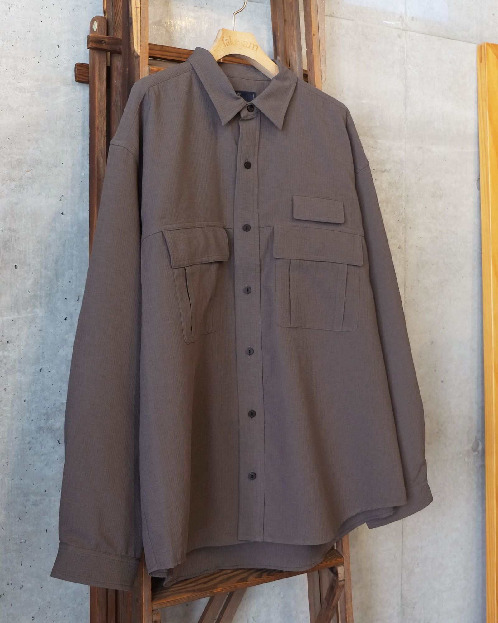 Breathable Linen Luggage L/S SH / ロングスリーブ シャツ / グレー / MW-SH26102