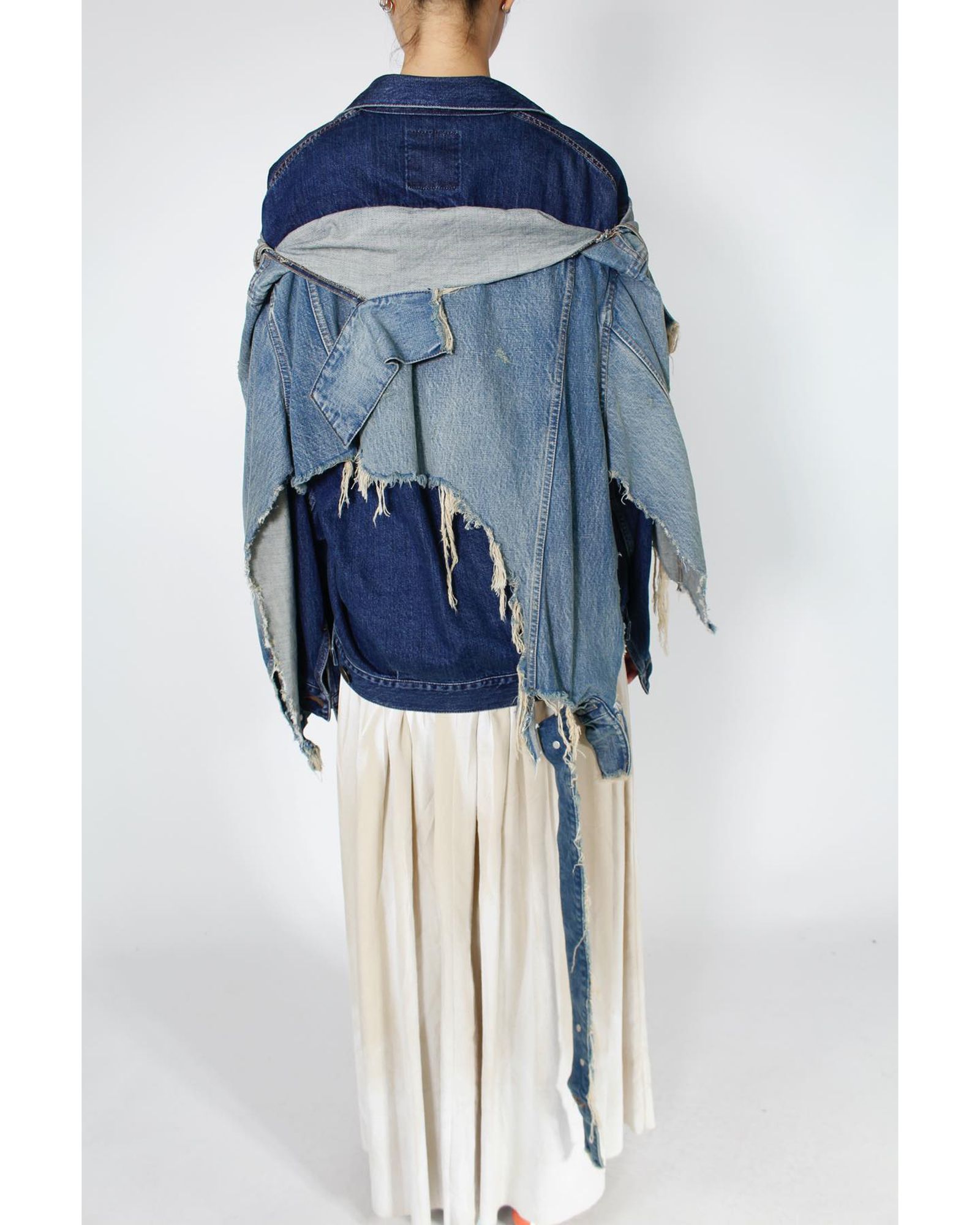 Layer Damage Denim Blouson