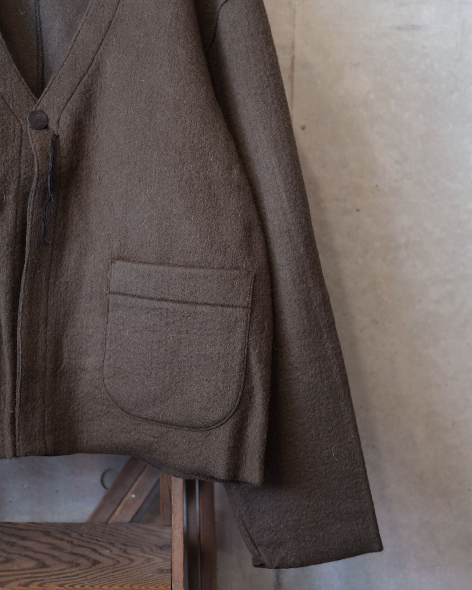 Cut Off 1B Cardigan(NEEDLE SHAGGY MOHAIR) / カーディガン / オリーブ / M-P2-KW6