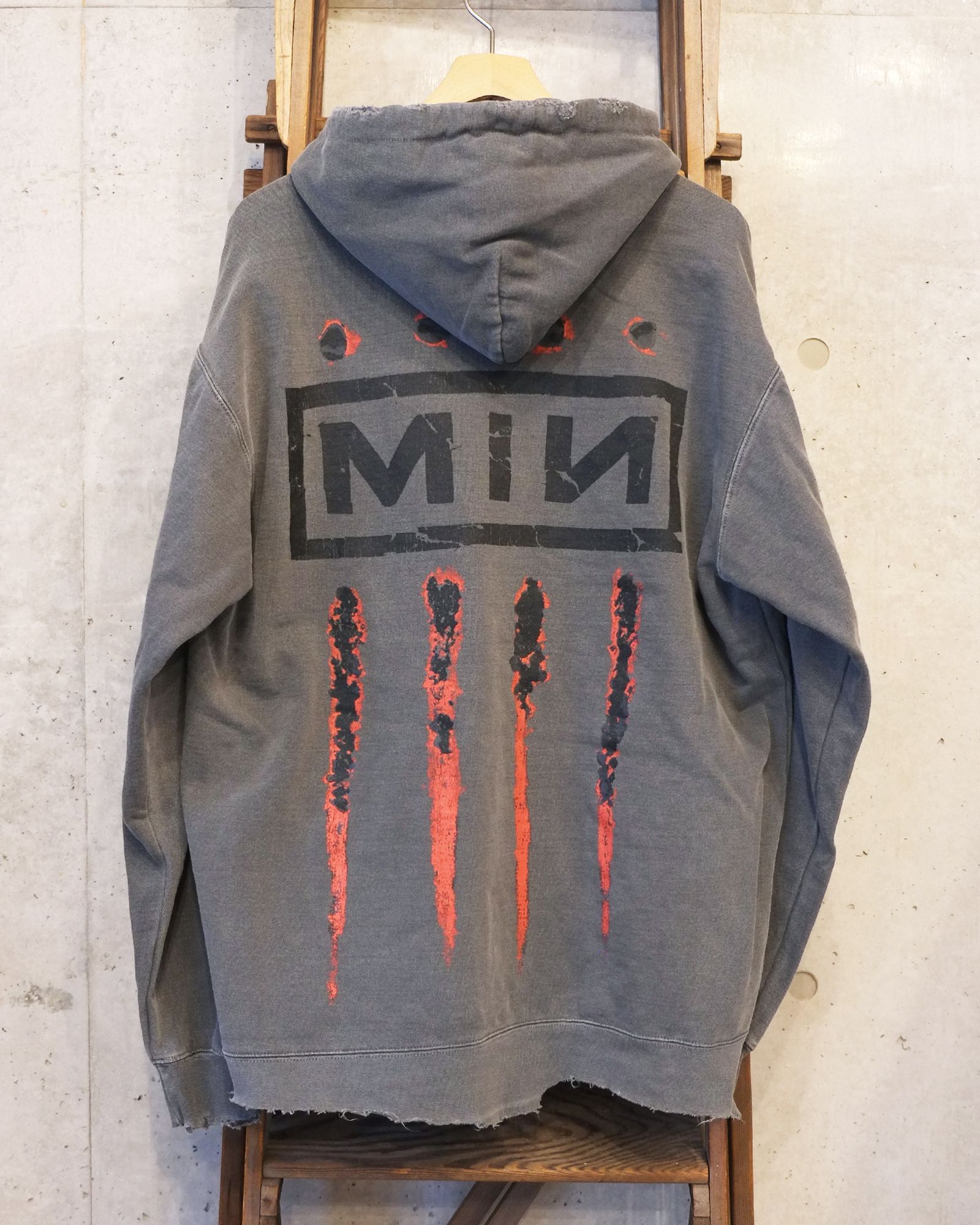 Bootleg Hoodie With Damaged(ERROR S) / パーカー / ブラック / M-P4-BG10