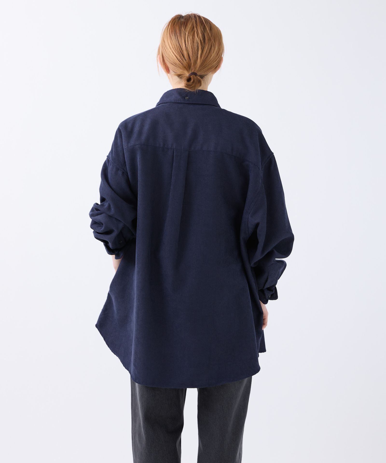 OVERSIZED CORDUROY SHIRT / オーバーサイズ コーデュロイ シャツ / ネイビー / MTM-SH-0164-23-C