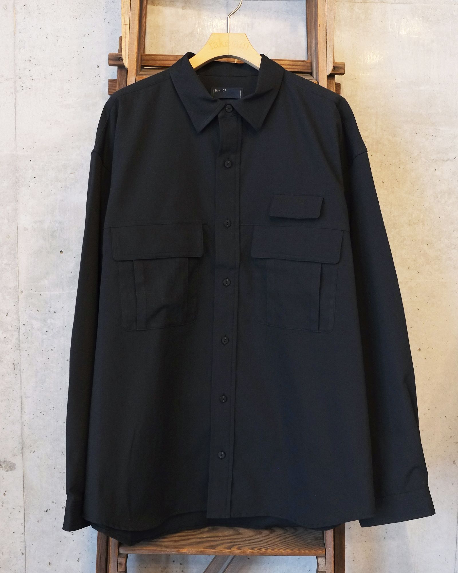 Breathable Linen Luggage L/S SH / ロングスリーブ シャツ / ブラック / MW-SH26102