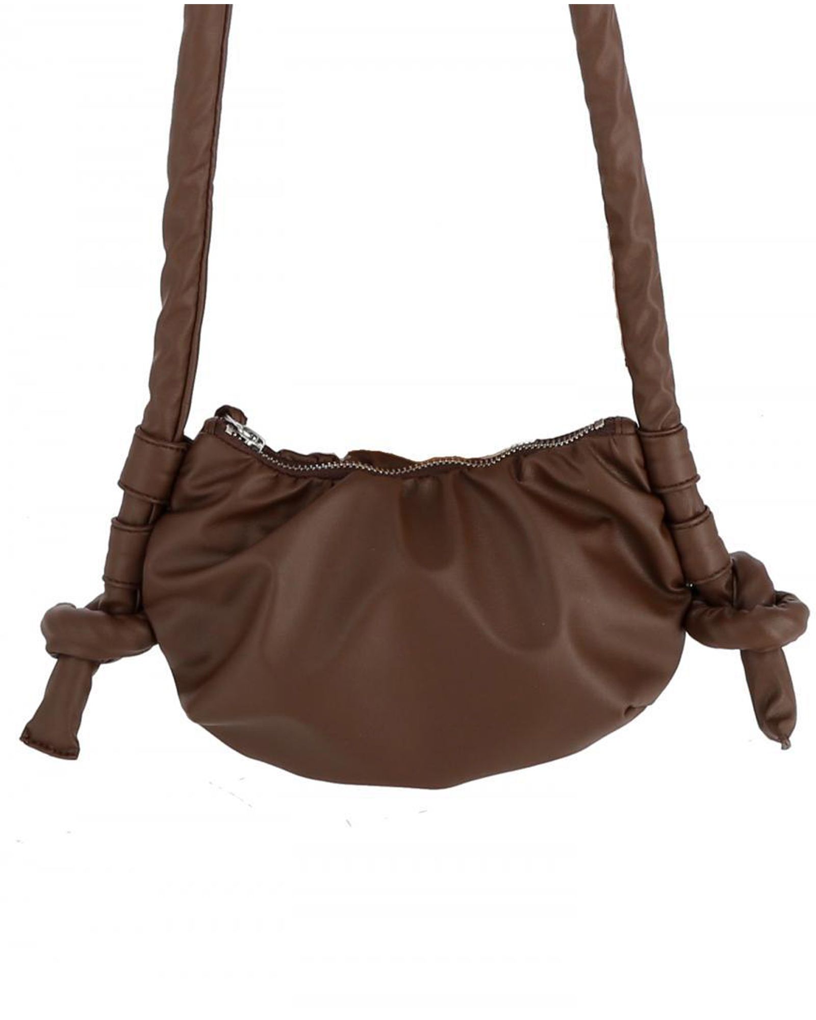 Fake Leather Half Moon Mini Bag