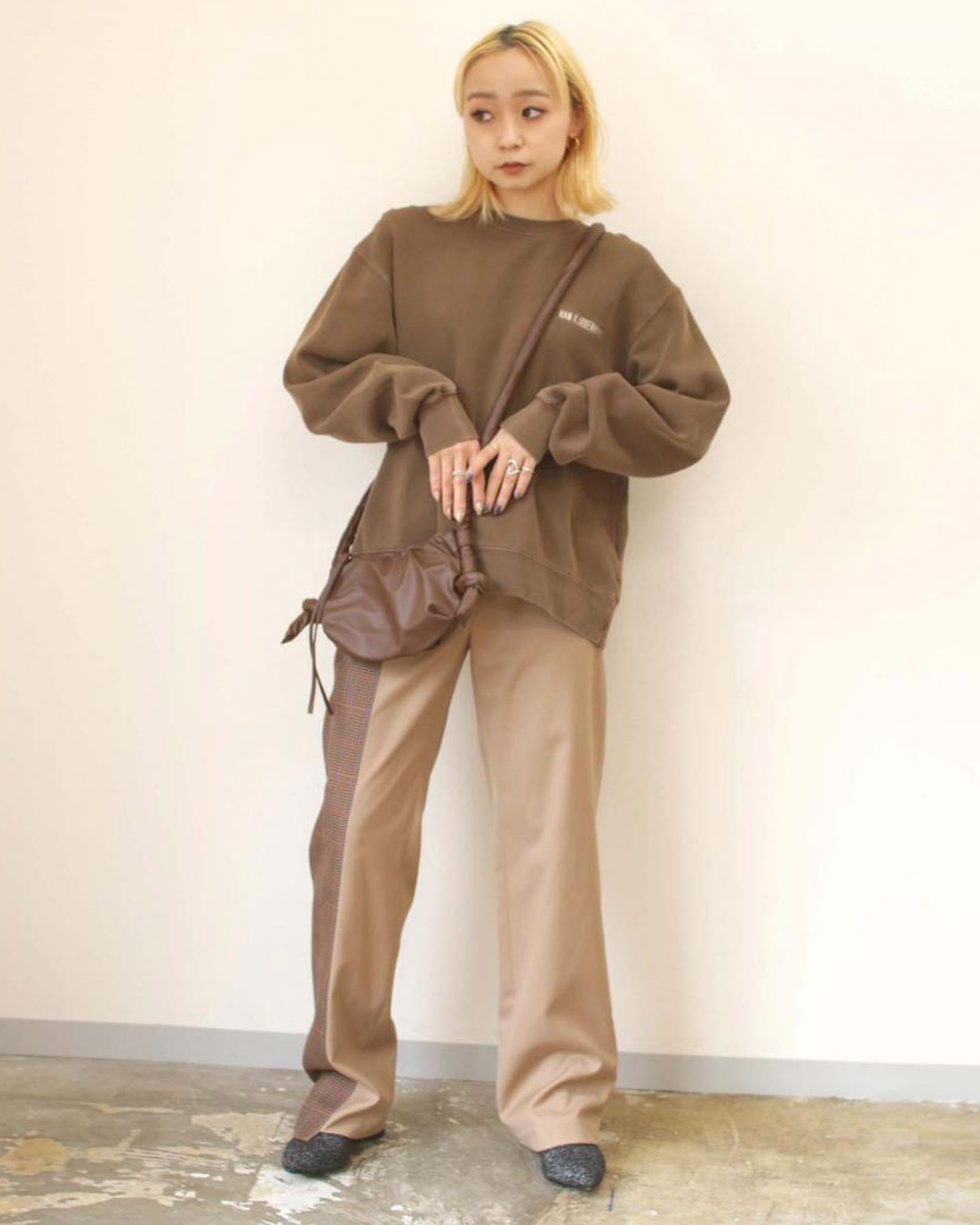 Fake Leather Half Moon Mini Bag