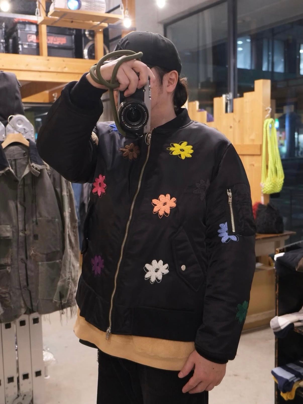 Flower Embroidery Flight Jacket