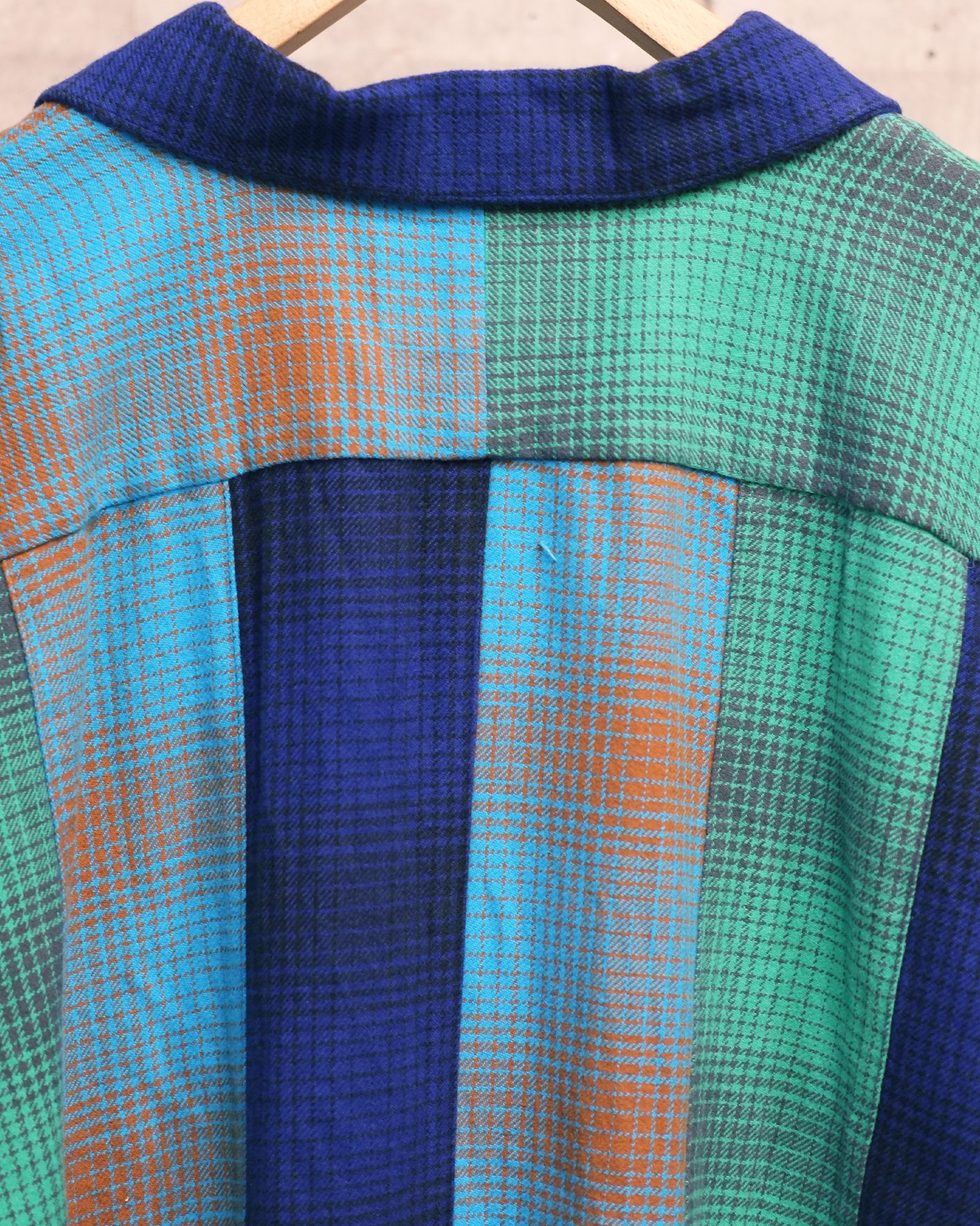 N Ombre Plaid Patcwork Shirt