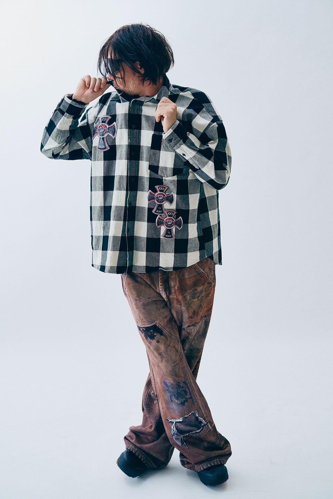 [ラスト1点] Print Duck Wide Pants / 26SS-PT-002CH / BROWN -ブラウン