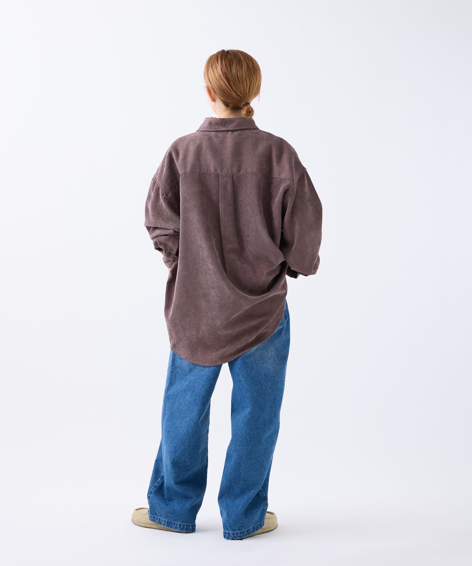 OVERSIZED CORDUROY SHIRT / オーバーサイズ コーデュロイ シャツ / レディッシュブラウン / MTM-SH-0164-23-C