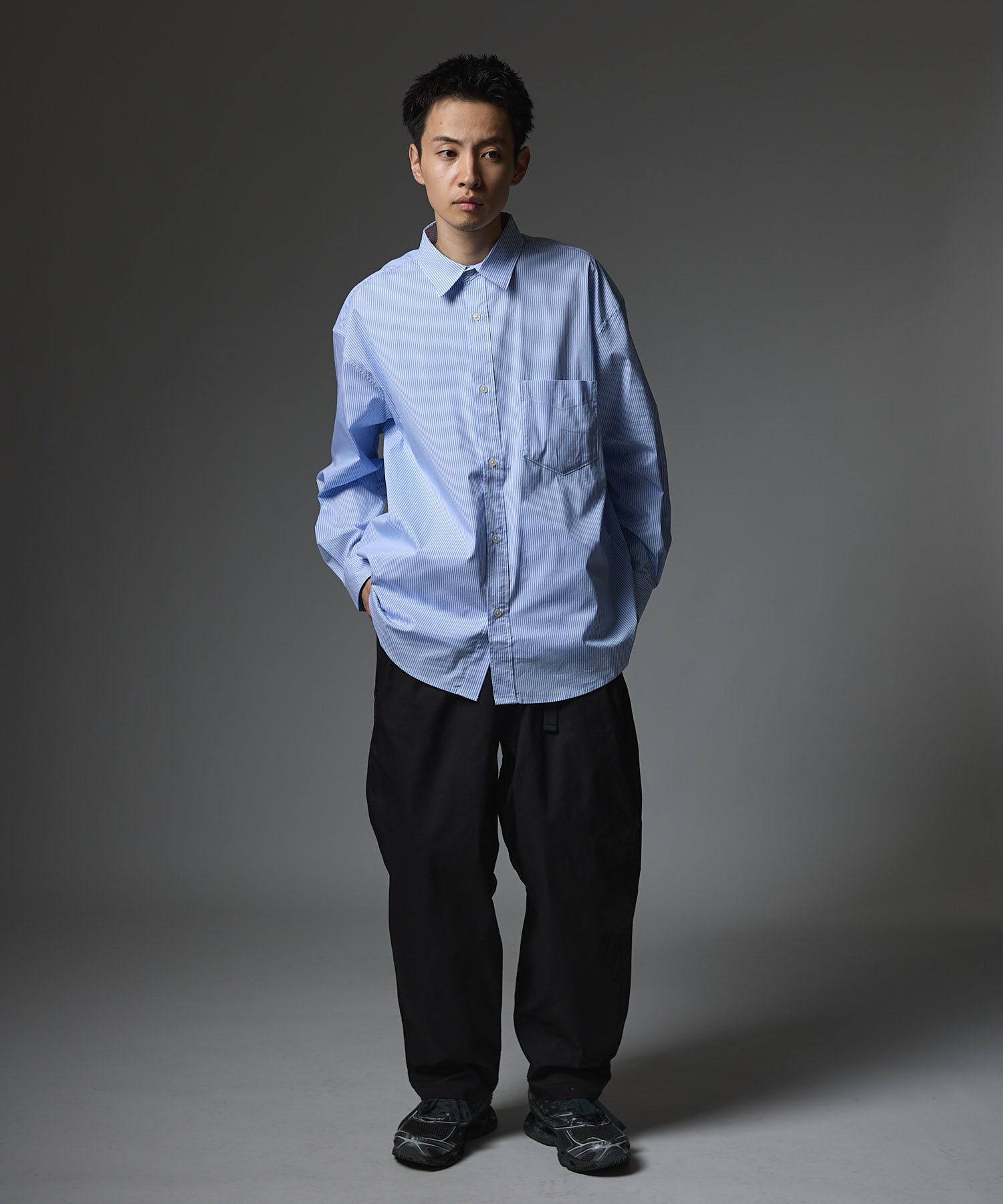 LOOSE STRIPE SHIRT L/S / ルーズ ストライプ シャツ / ブルー / MTM-SH-0266-24-B