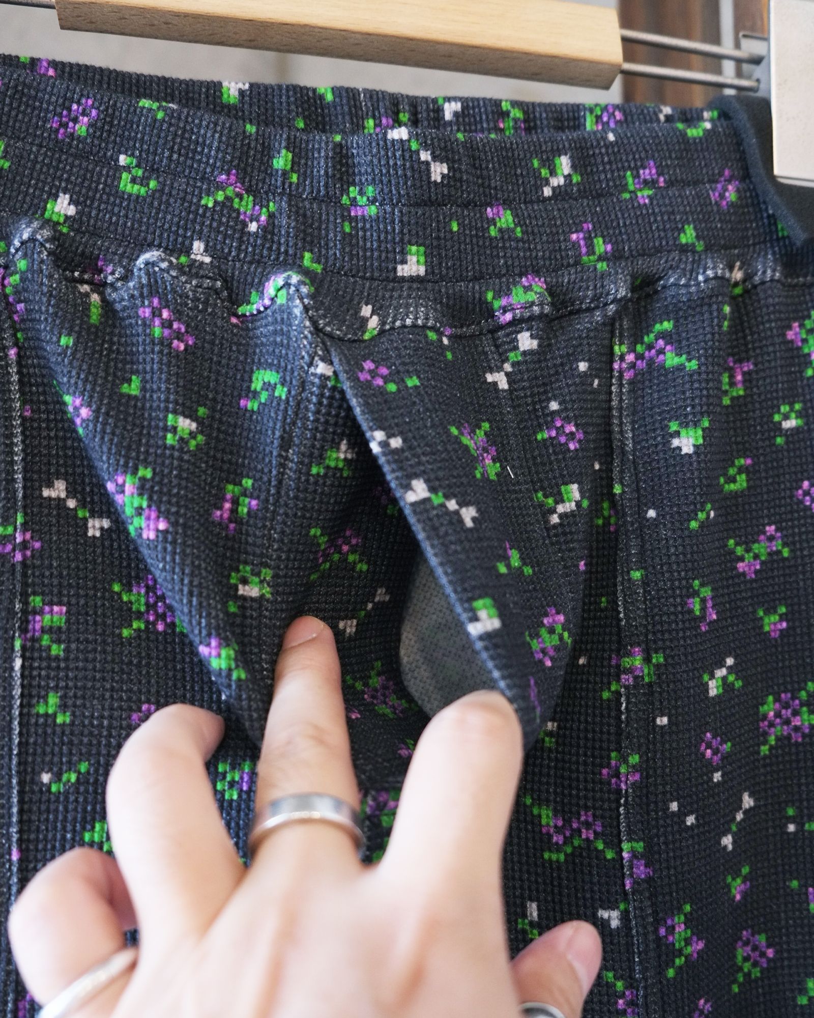 Flowe Waffle Pants / ワッフル パンツ / ブラック / PD-262-BT-081
