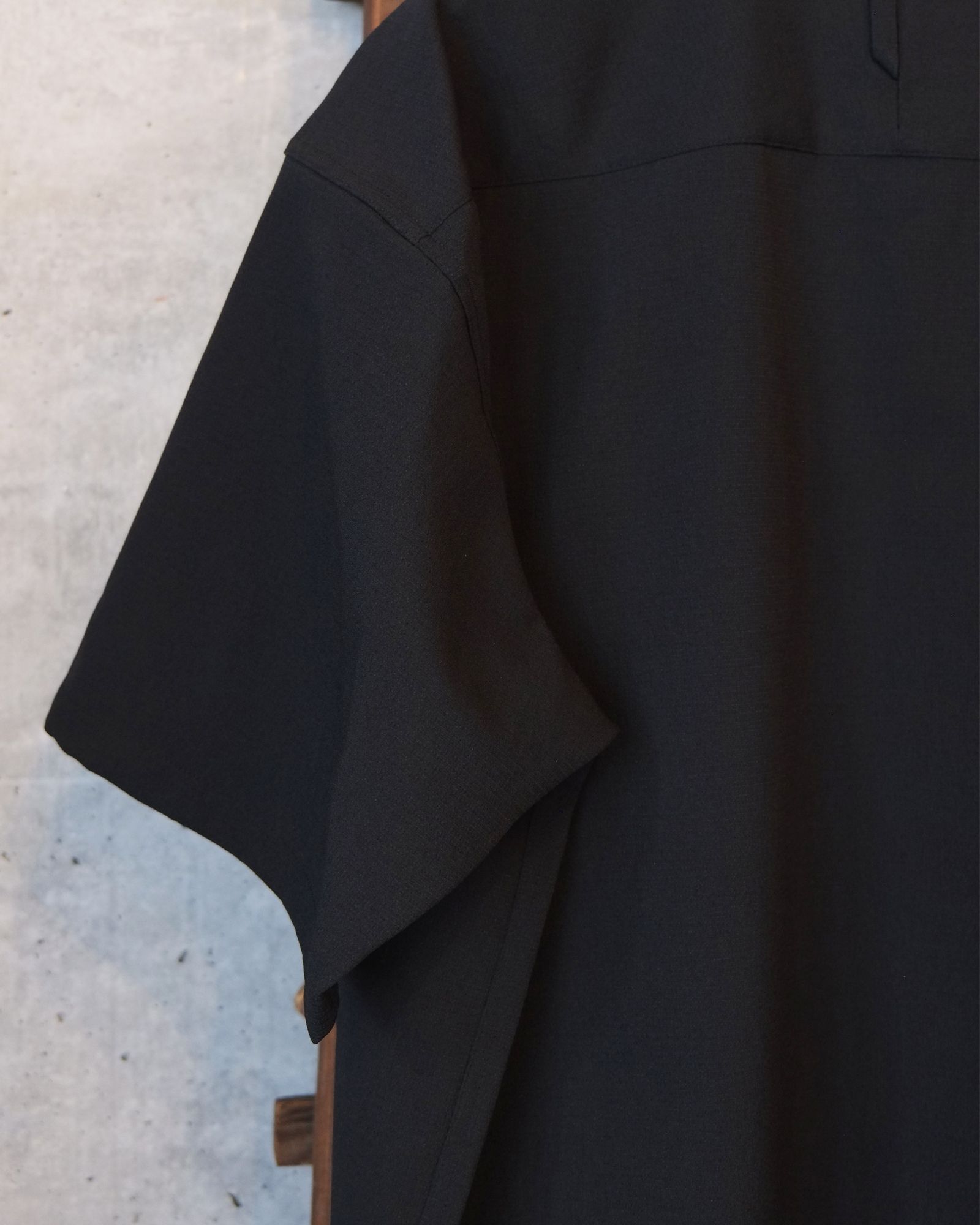 Breathable Linen Luggage S/S SH / ショートスリーブ シャツ / ブラック / MW-SH26104