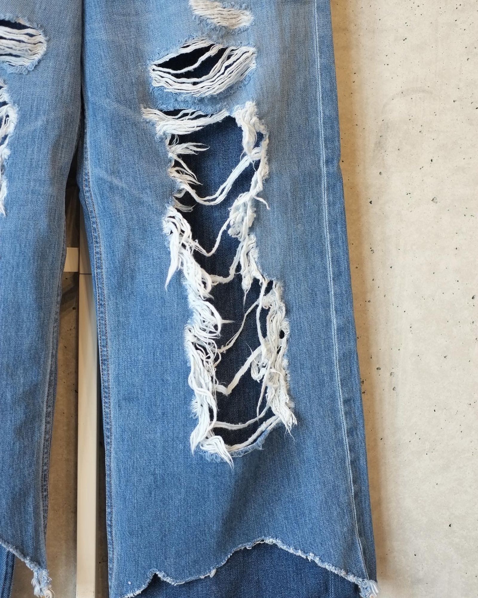 Damage Layered Denim Pants