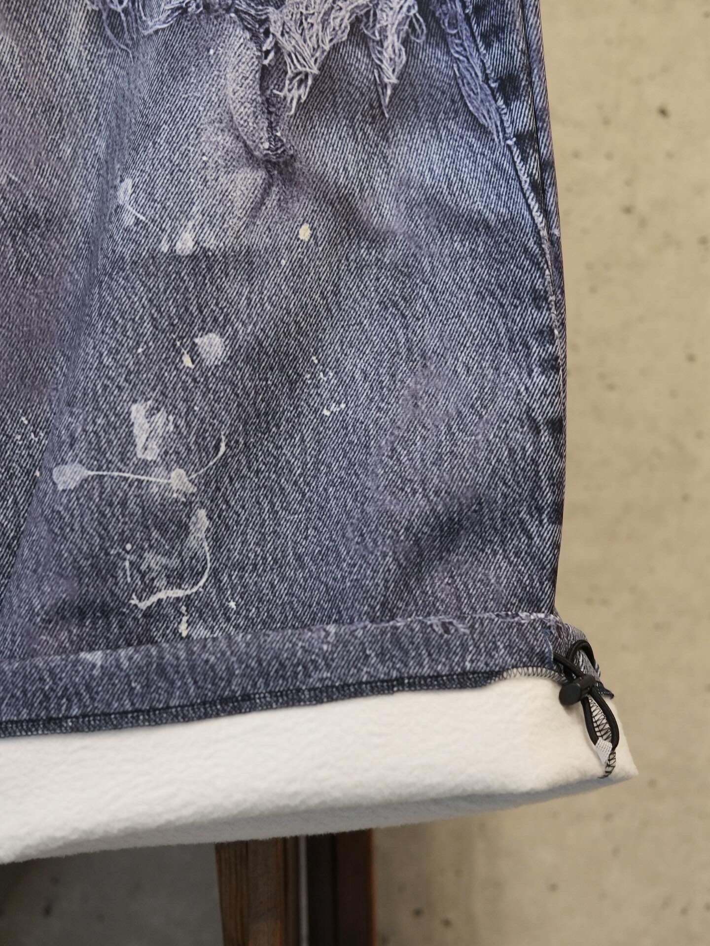 Denim Printfleece Lining Wide PT