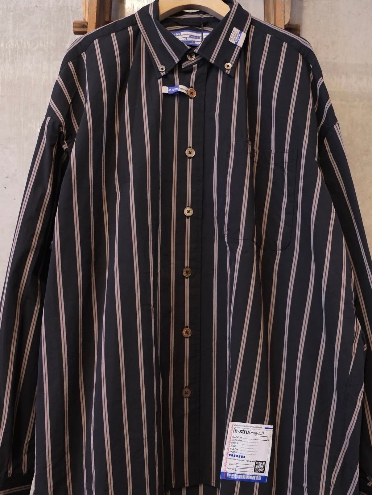 Cotton High Density Stripe Long-sleeve Shirt