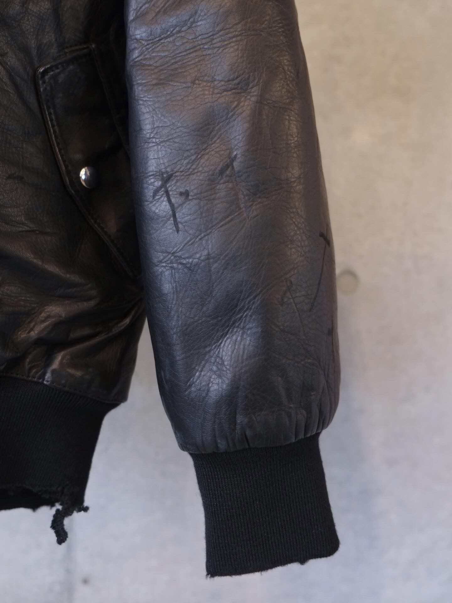 Damege Leather Parka