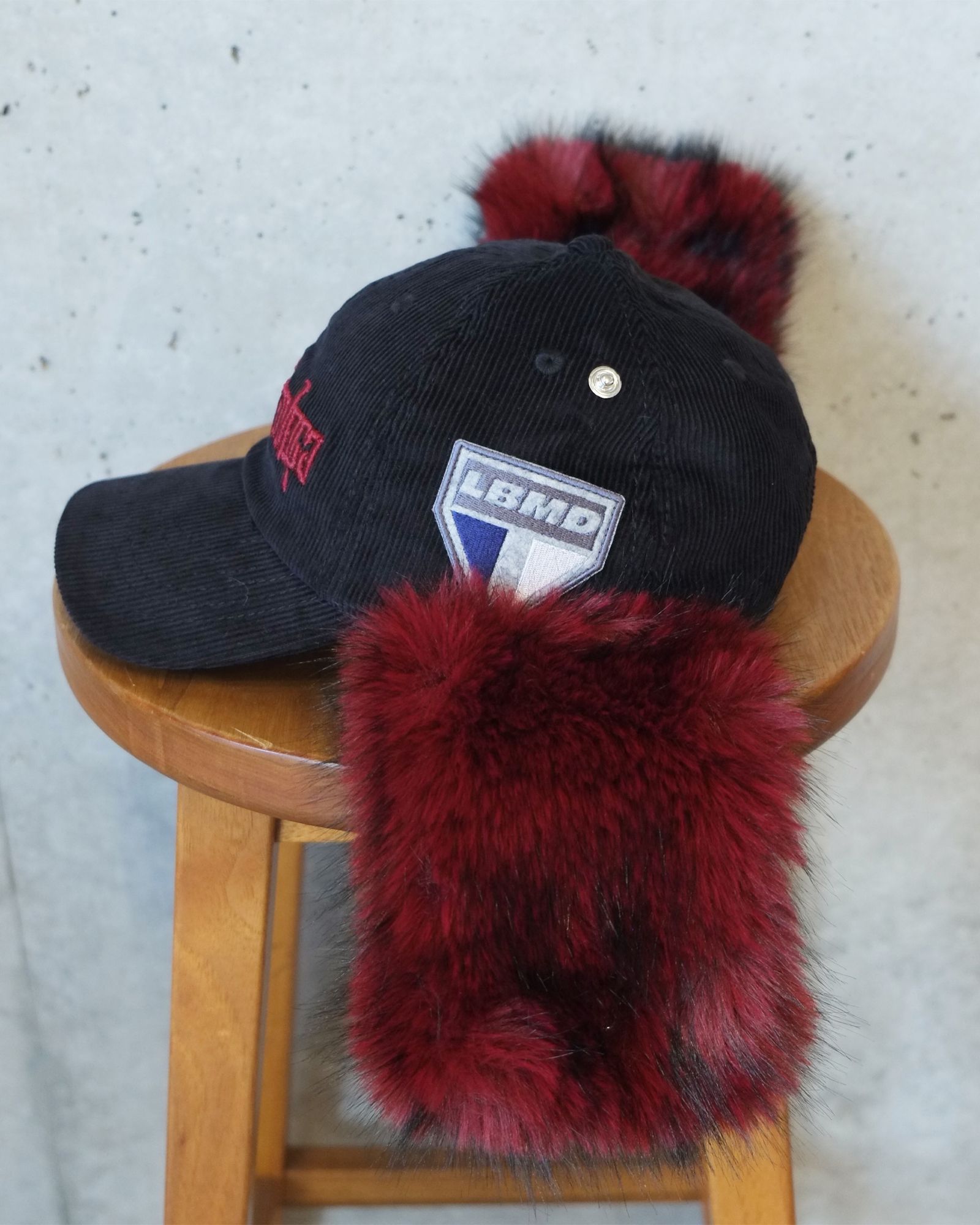 CORDUROY FLIGHT CAP / コーデュロイ フライト キャップ / ブラック / LM-26aw-1235