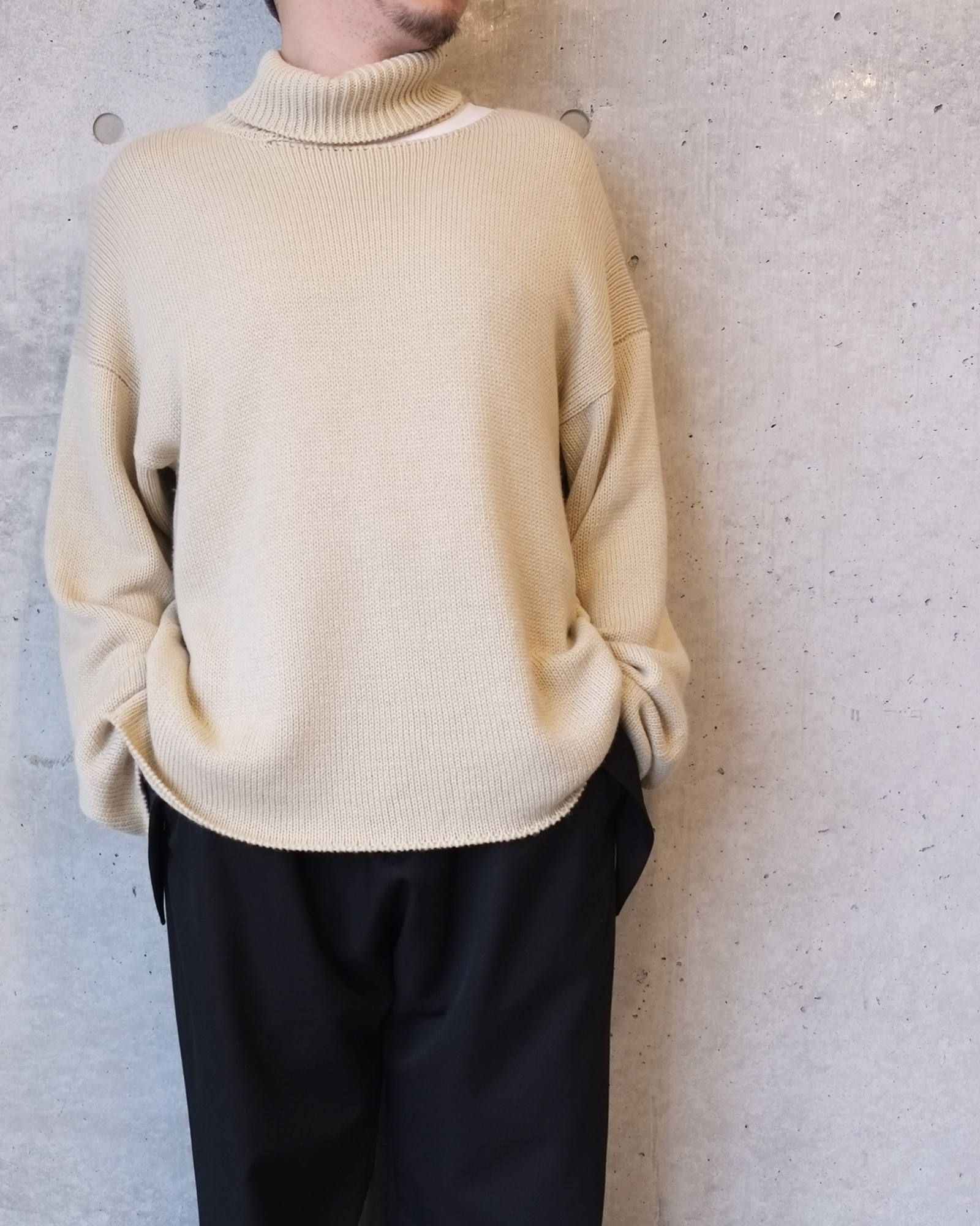 Sulvam(サルバム) サイズ:M 20AW High Neck By Color Knit ハイネック