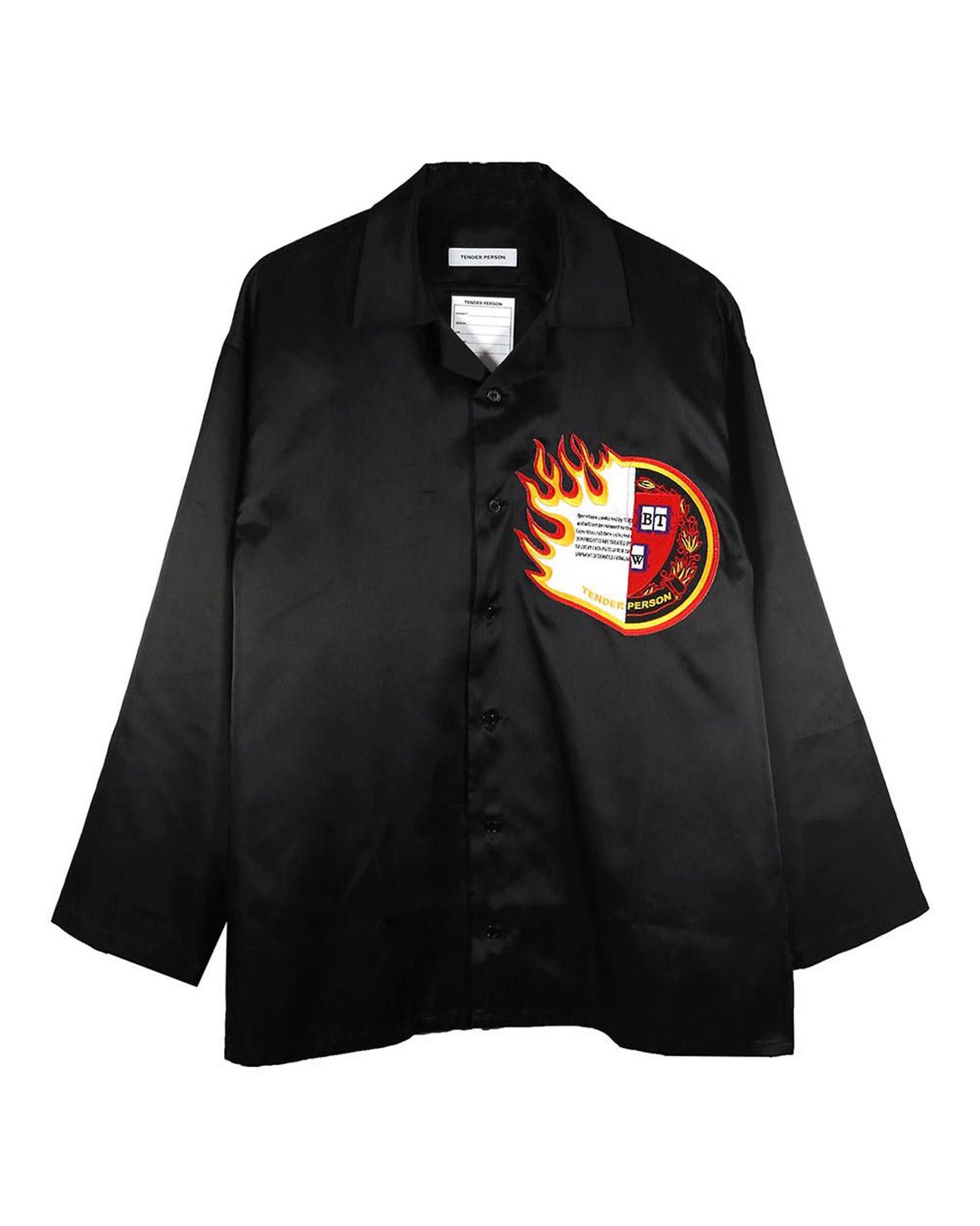 Emblem Open Coller Shirt -LONG SLEEVE-
