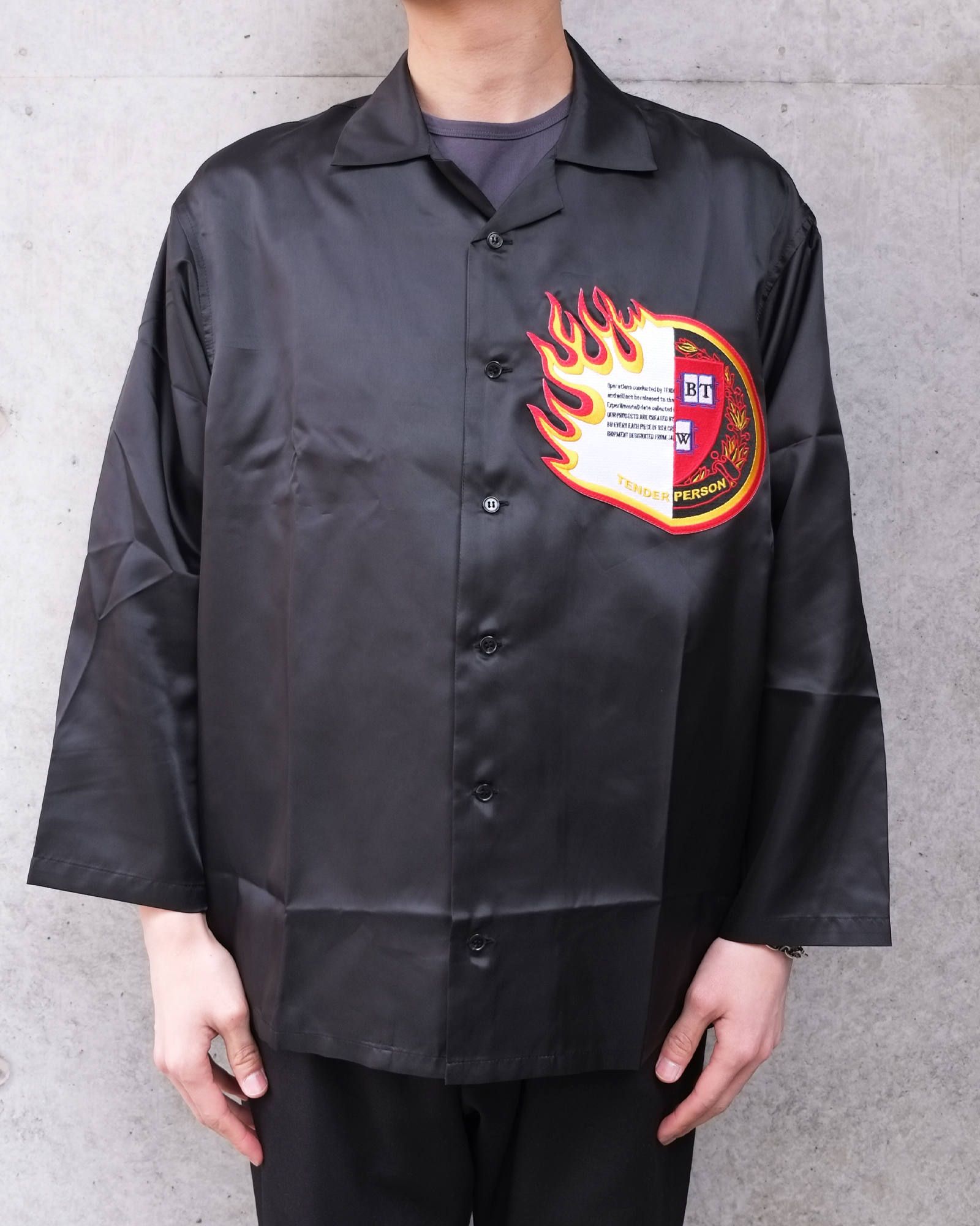 Emblem Open Coller Shirt -LONG SLEEVE-