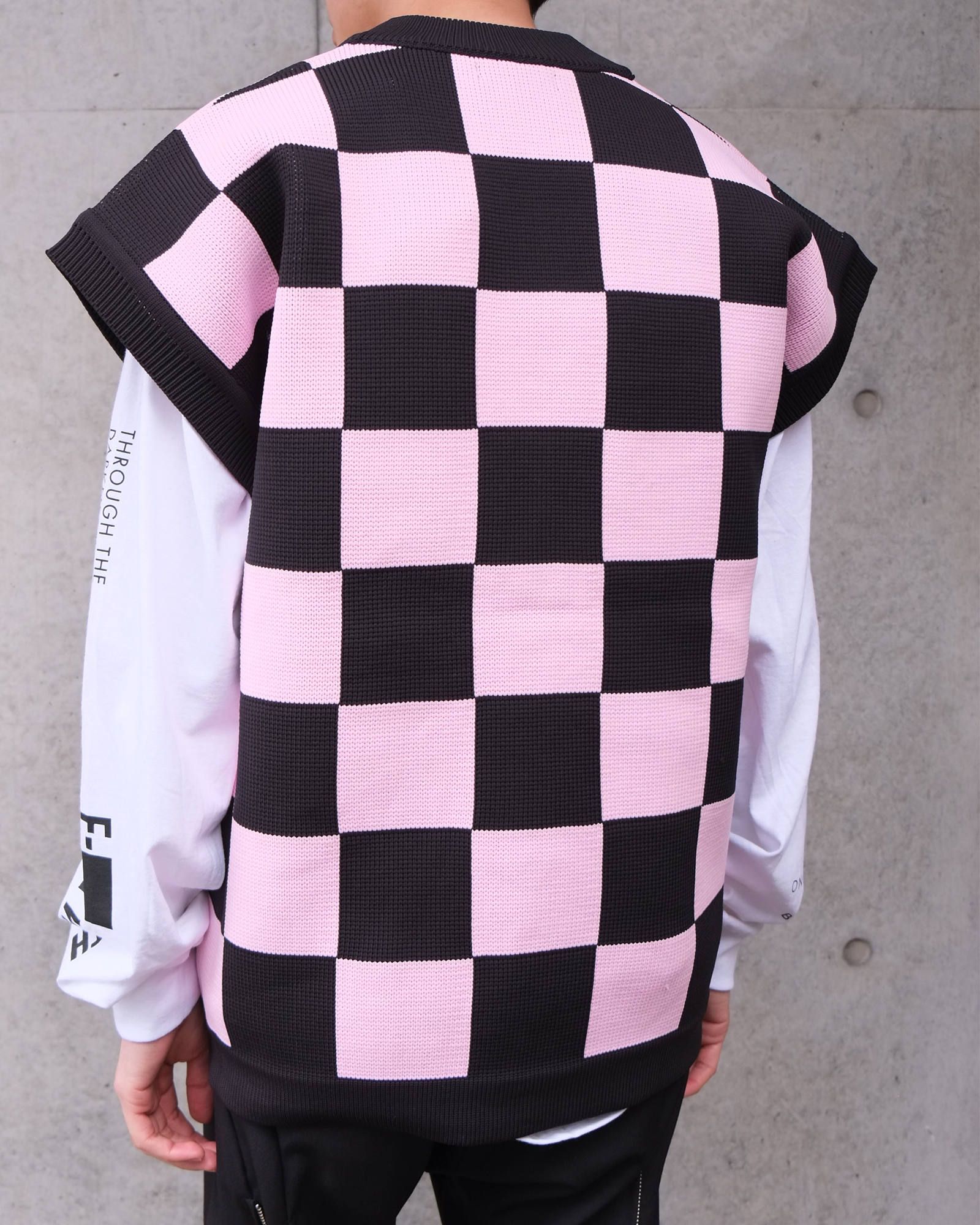 Flag Check Knit Vest