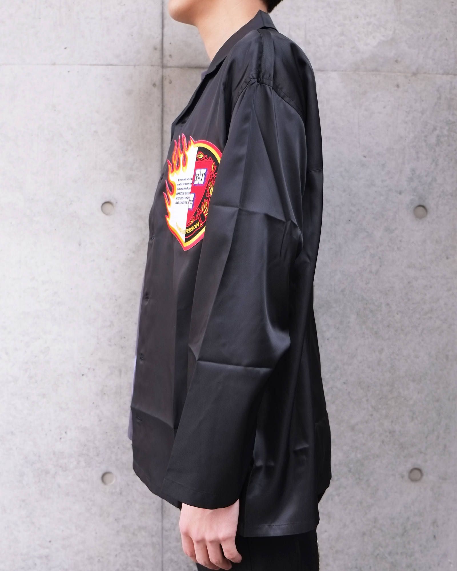 Emblem Open Coller Shirt -LONG SLEEVE-