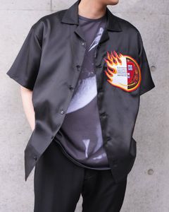 Emblem Open Coller Shirt -HARF SLEEVE-