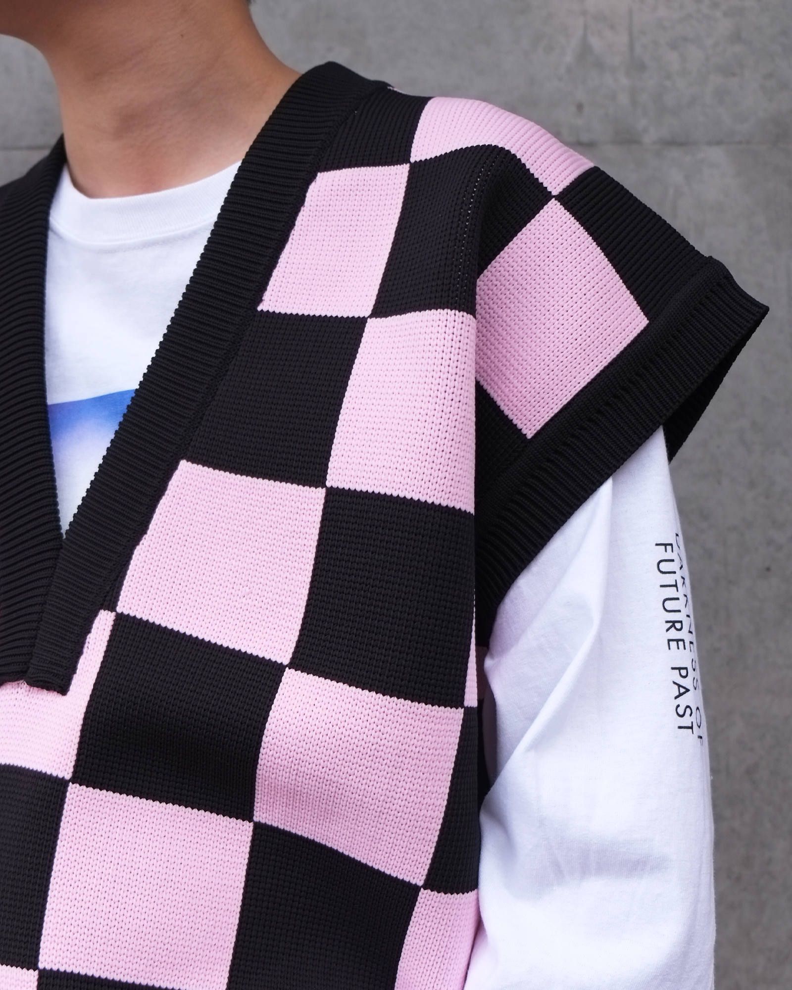 Flag Check Knit Vest