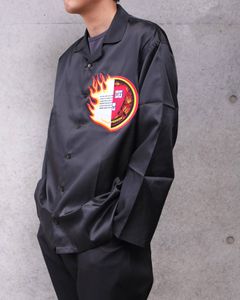 Emblem Open Coller Shirt -LONG SLEEVE-