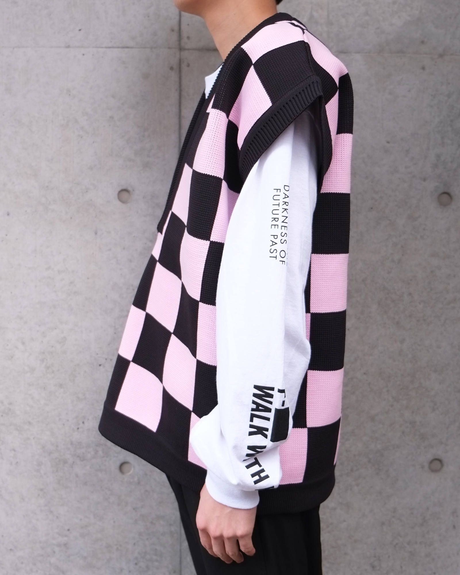Flag Check Knit Vest
