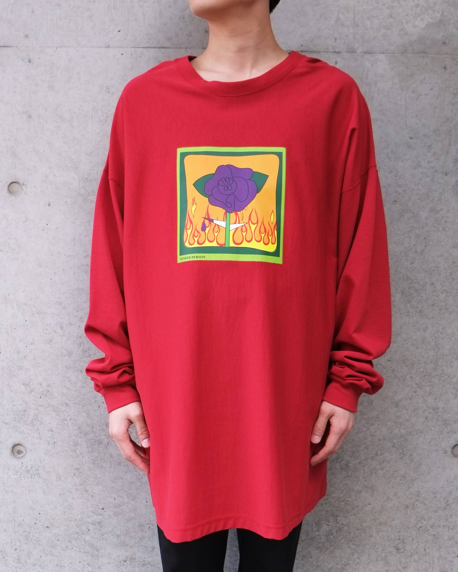 TENDER PERSON - Oversized Rose Long Tee | fakejam