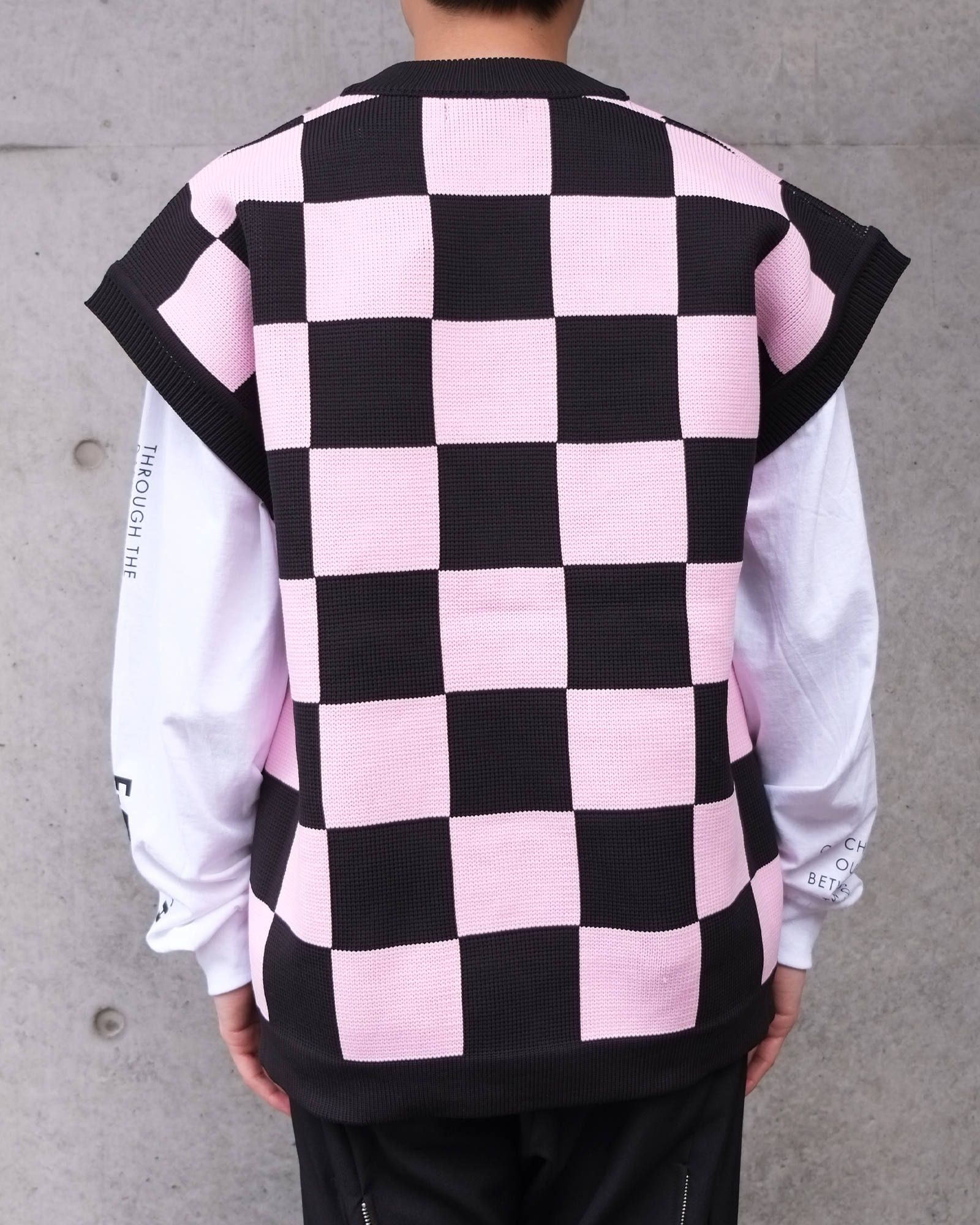 Flag Check Knit Vest