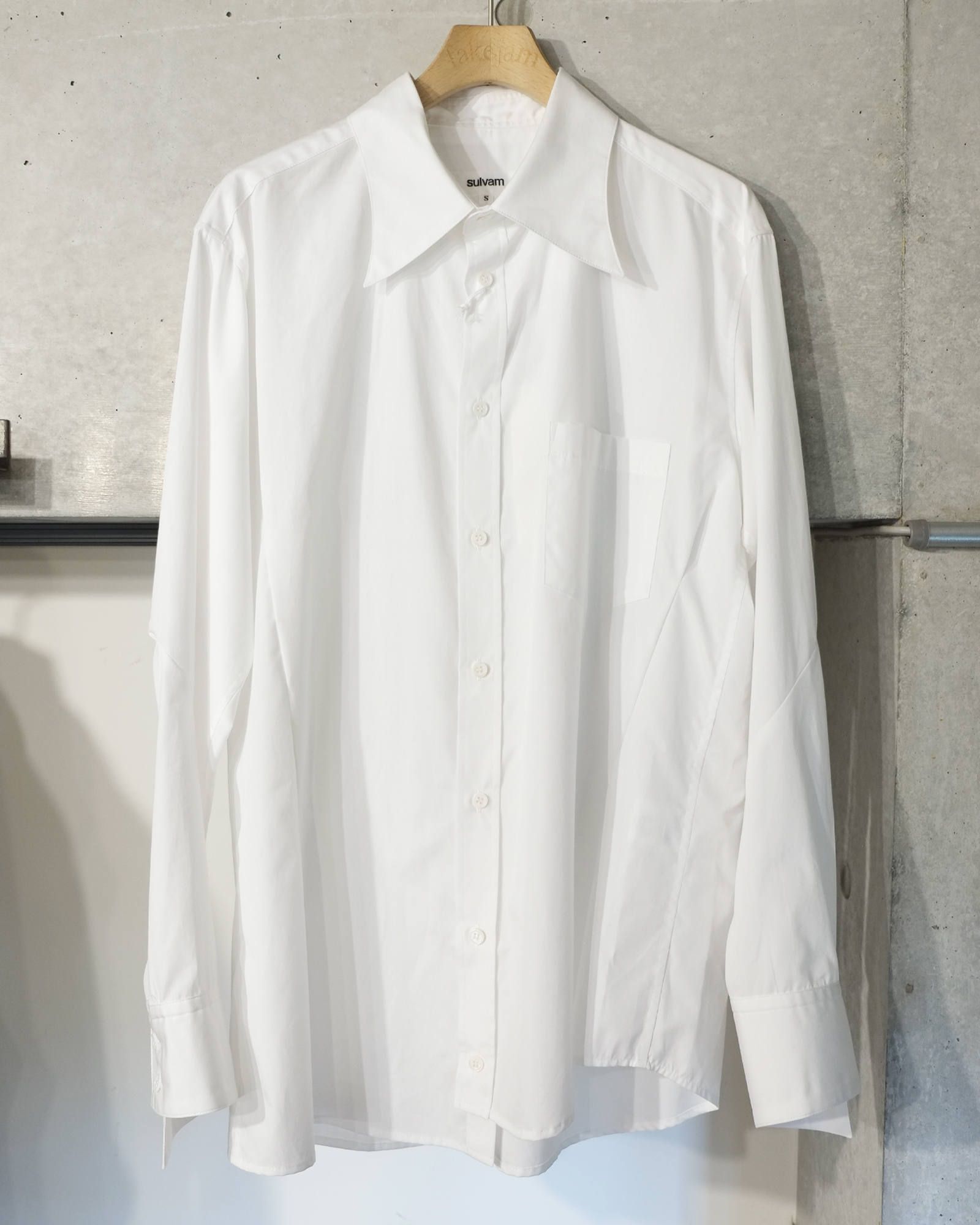 sulvam - Broad stand collar shirt | fakejam