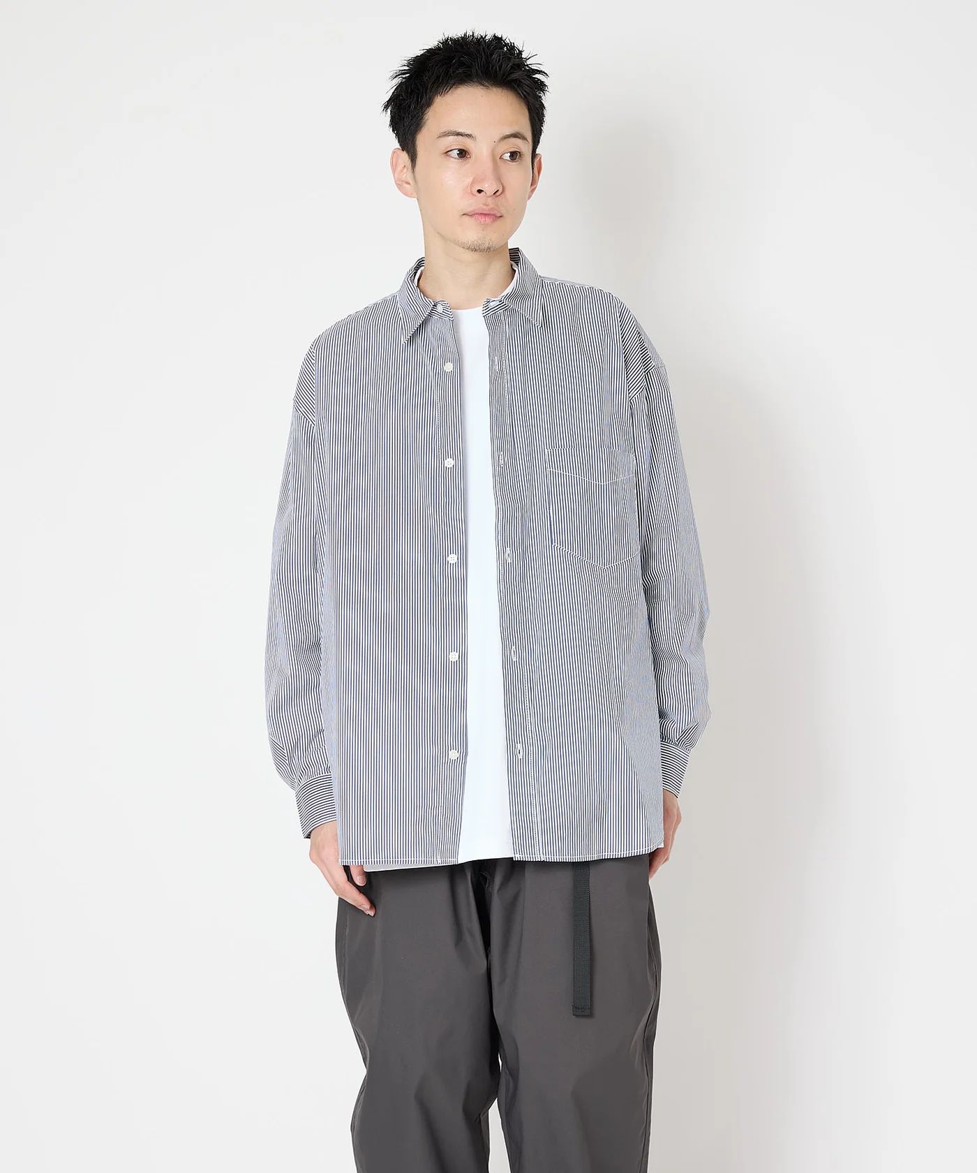 LOOSE STRIPE SHIRT L/S / ルーズ ストライプ シャツ / ネイビー / MTM-SH-0266-24-B