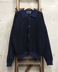 Multi Knit Shirt Jacket / シャツ ニット / ネイビー×ブラック / PD-262-KN-051