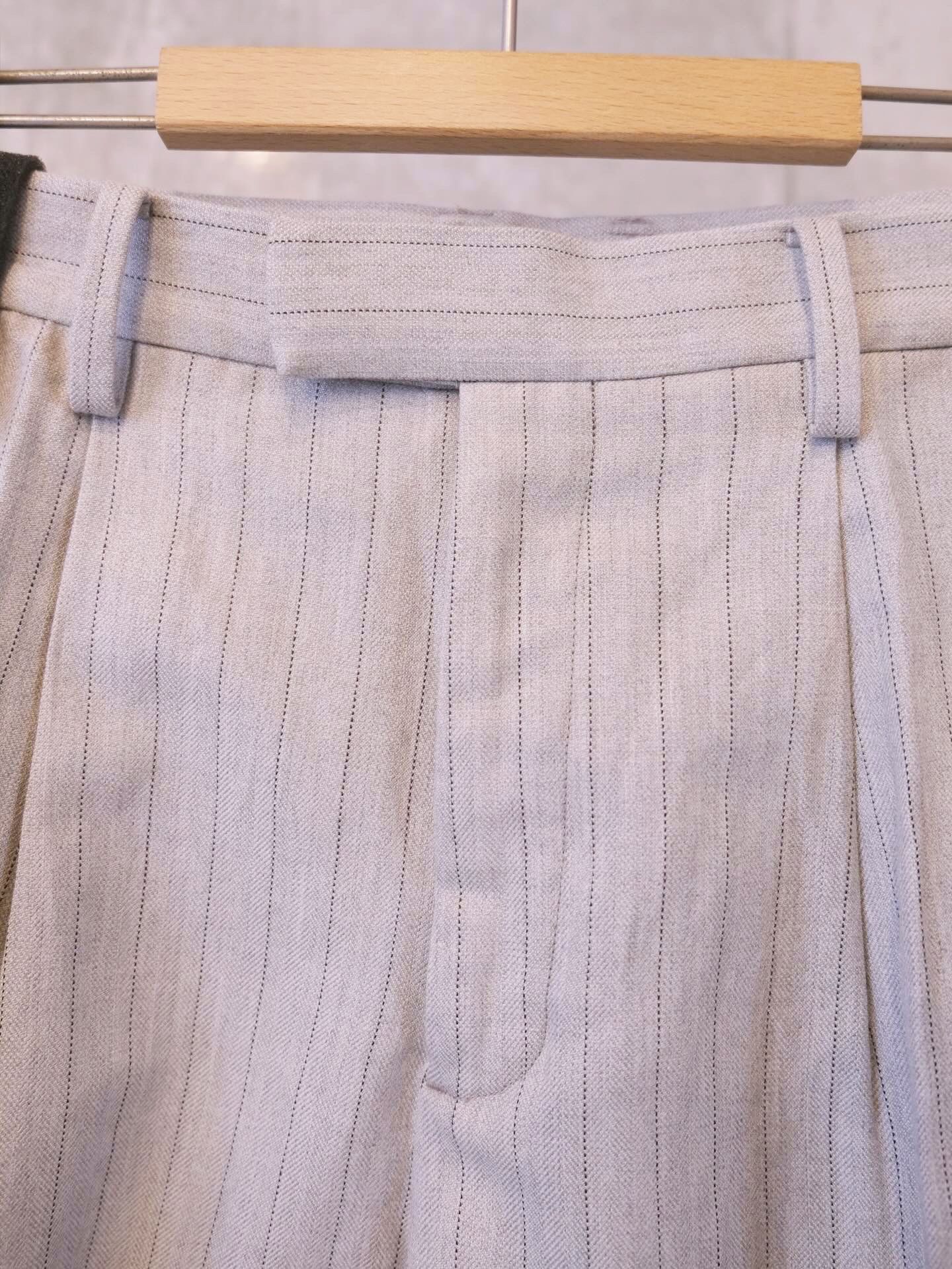 Stripe Wide Harf Trousers