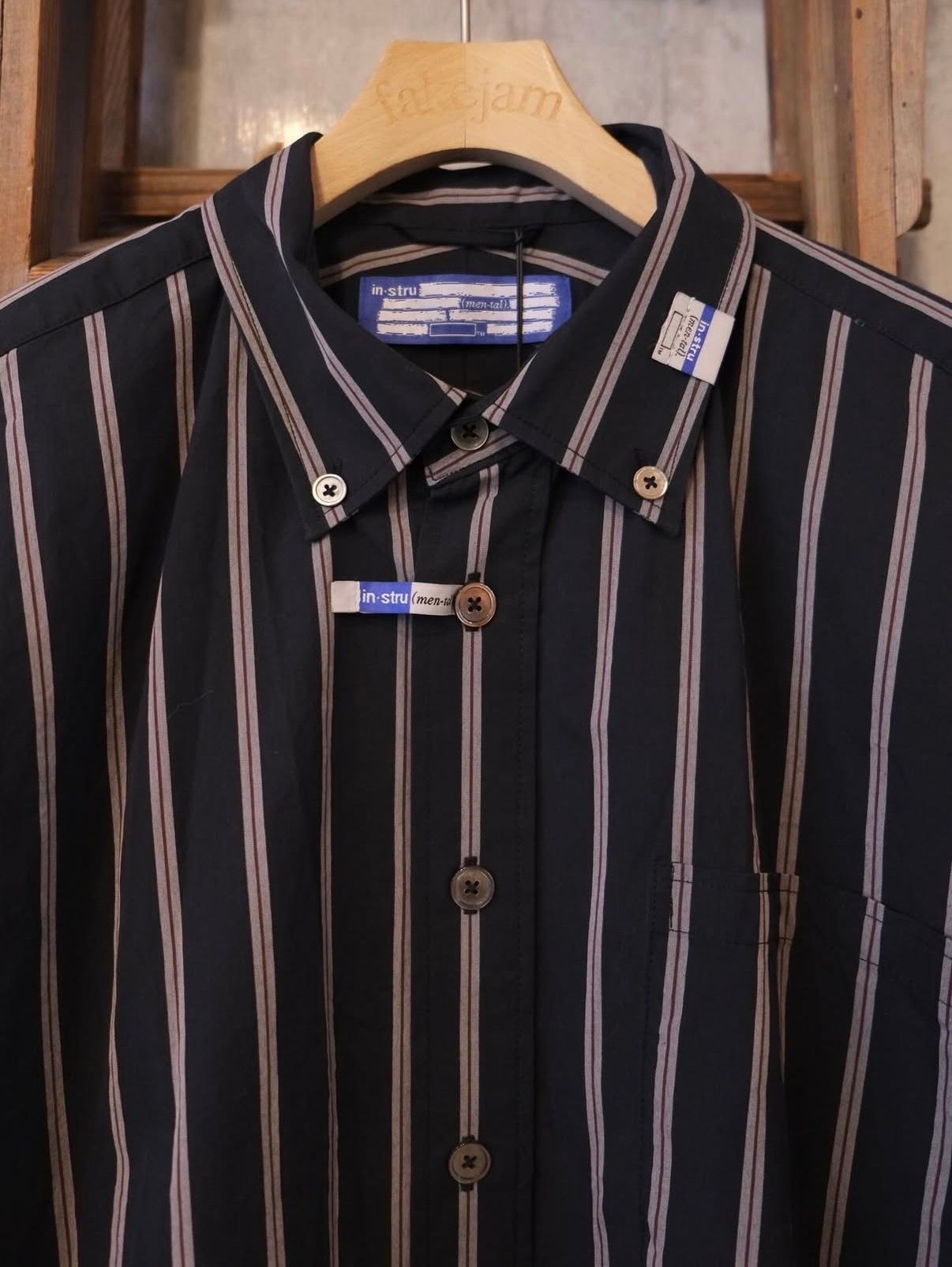 Cotton High Density Stripe Long-sleeve Shirt