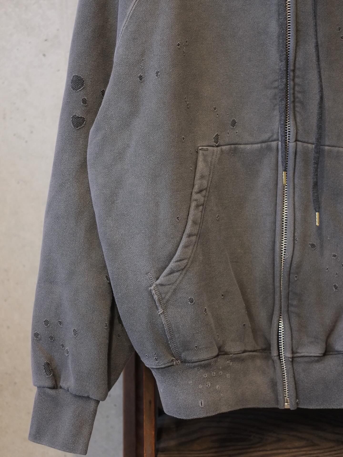 Velour Layered Zip up Hoodie