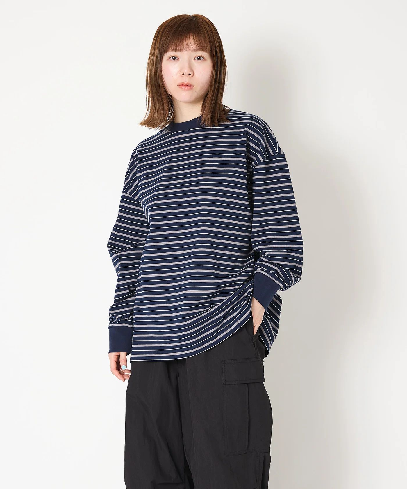 MULTI BORDER L/S TEE / マルチ ボーダー ロングスリーブTシャツ / ネイビー / MTM-CS-0301-25-C