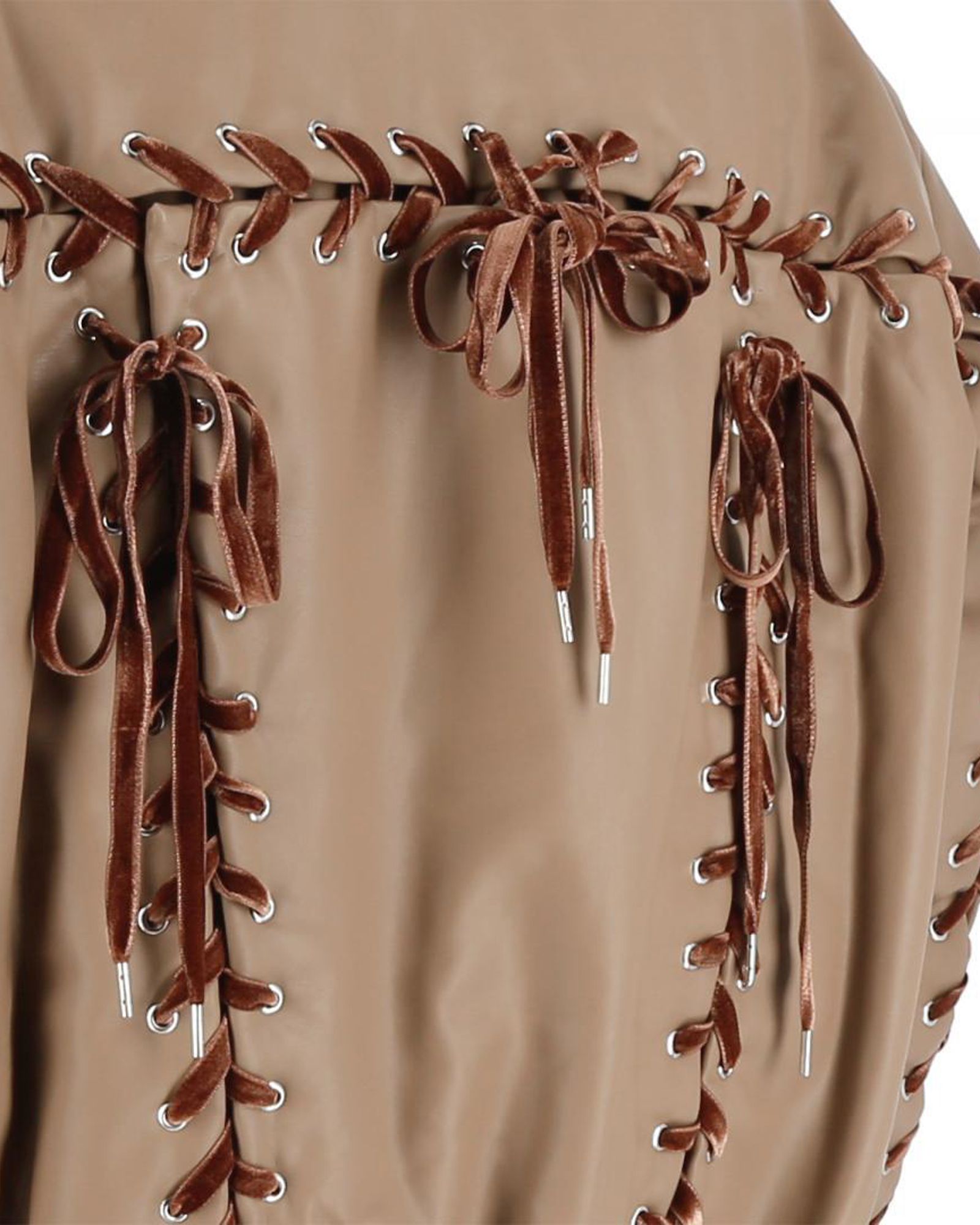 Fake Leather Lace Up MA-1 Blouson