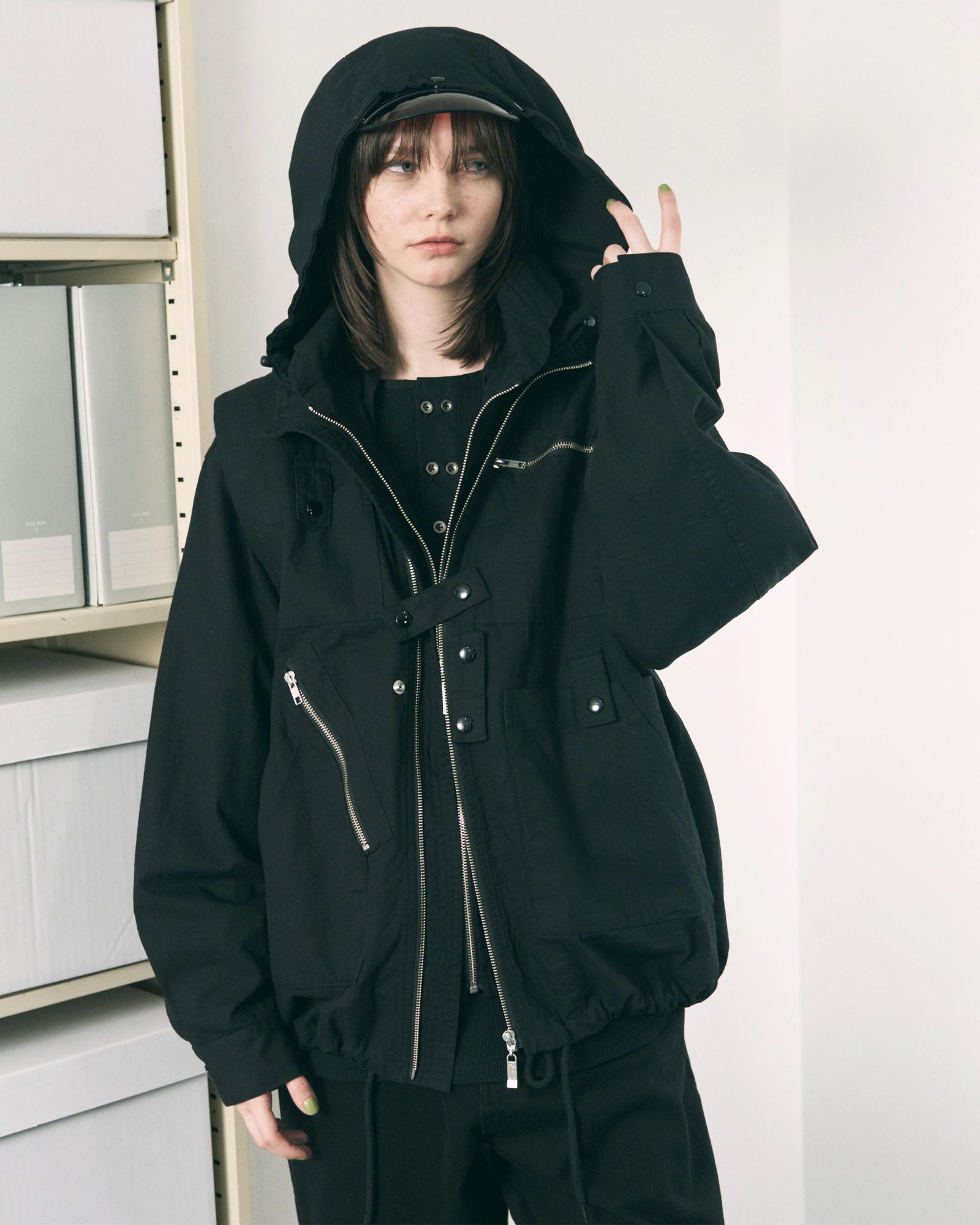 Visor Double Zip Jacket / ワークジャケット / ブラック / PD-262-JK-091