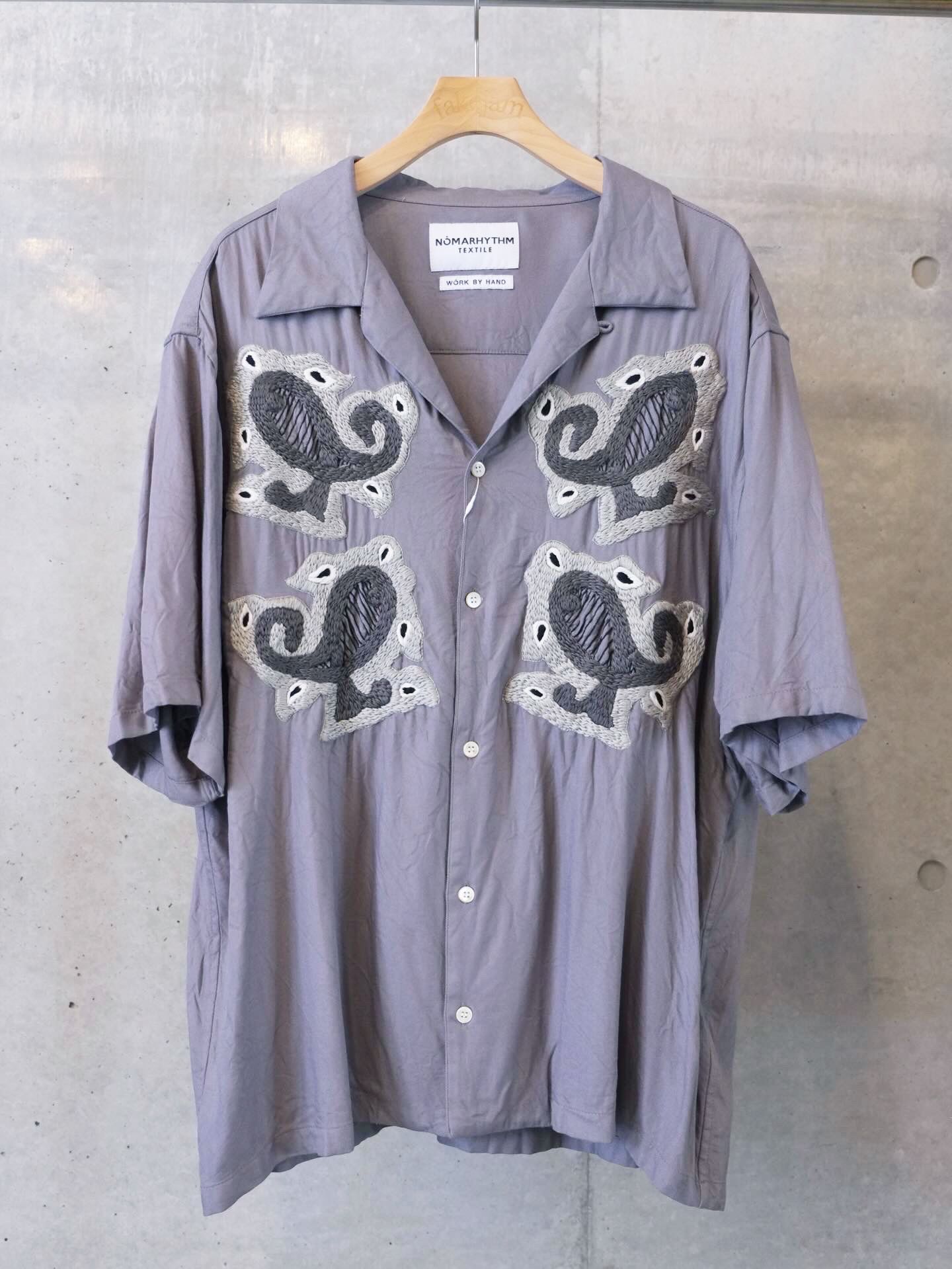 Paisley Embroidery Open Collar SS Shirt