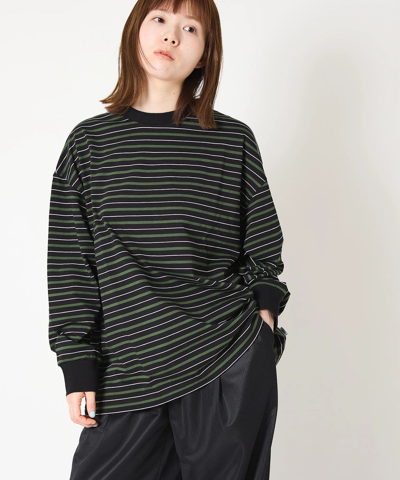 MULTI BORDER L/S TEE / マルチ ボーダー ロングスリーブTシャツ / グリーン / MTM-CS-0301-25-C