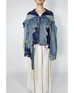 Layer Damage Denim Blouson